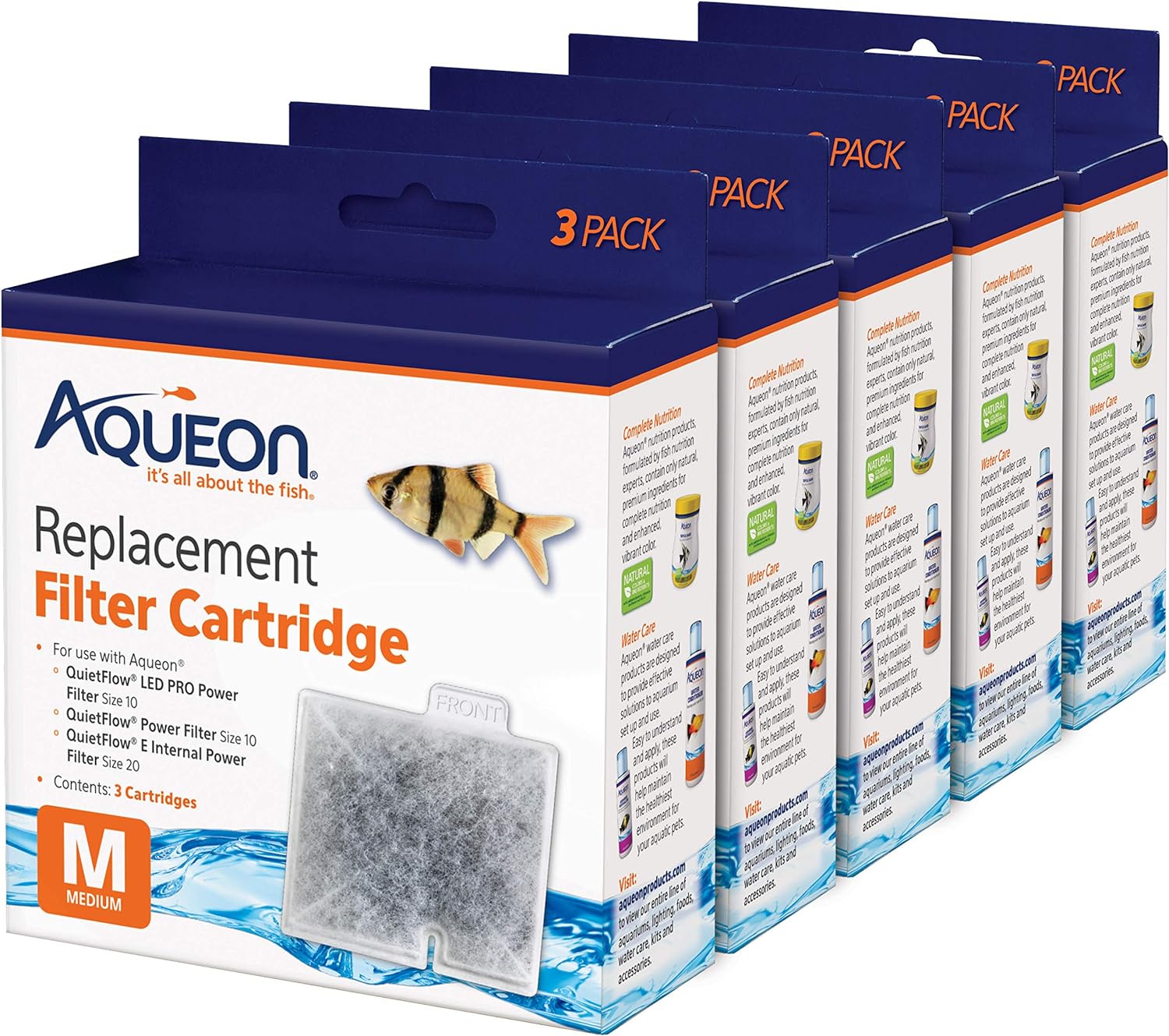 Aqueon – Cartuchos de repuesto para filtro paquete de 15 filtros tamaño M