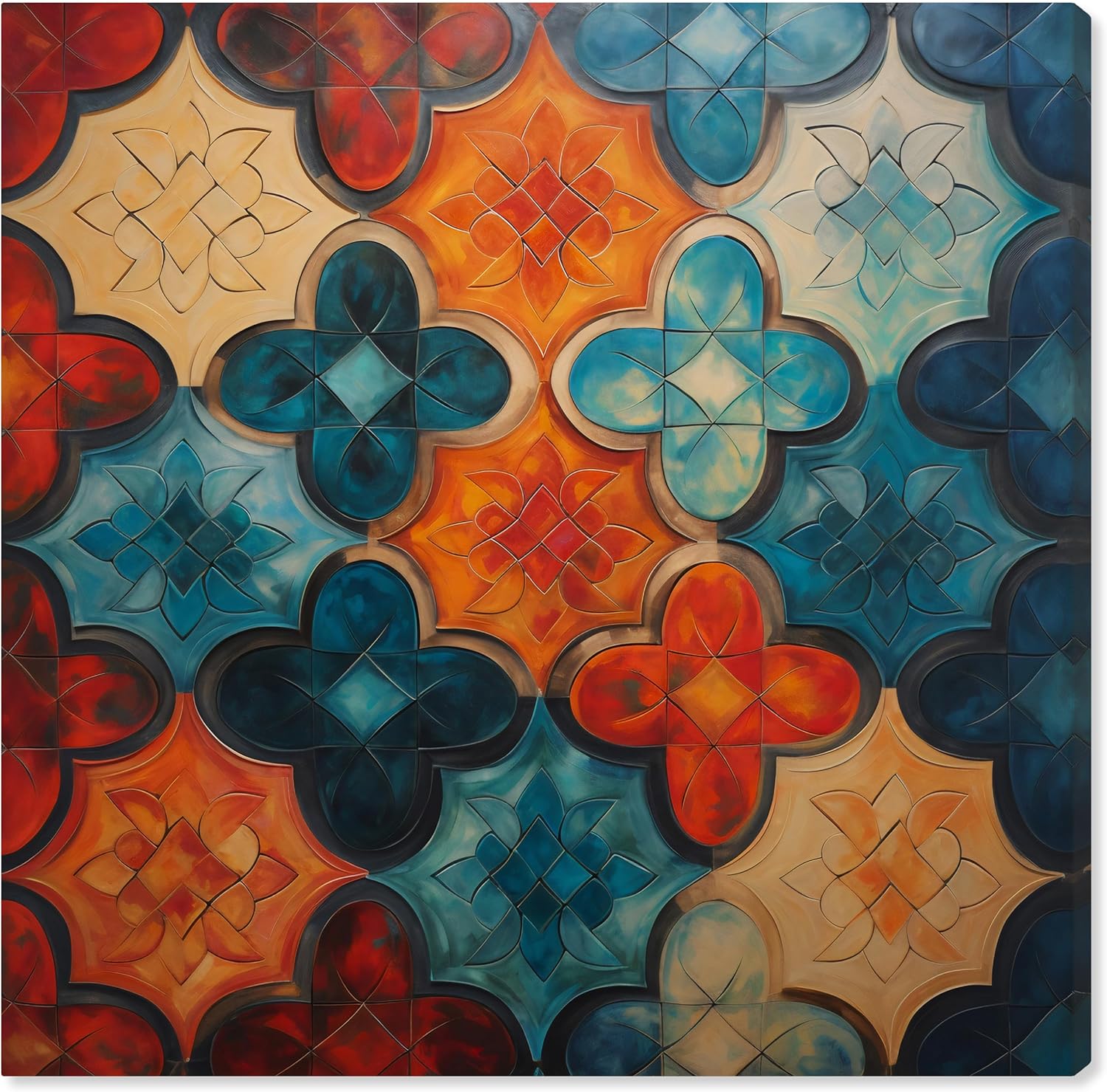 Wynwood Studio Lienzo abstracto y contemporáneo envuelto  Quadro di Mosaico I, arte de pared para sala de estar, dormitorio y baño, 30 x 30