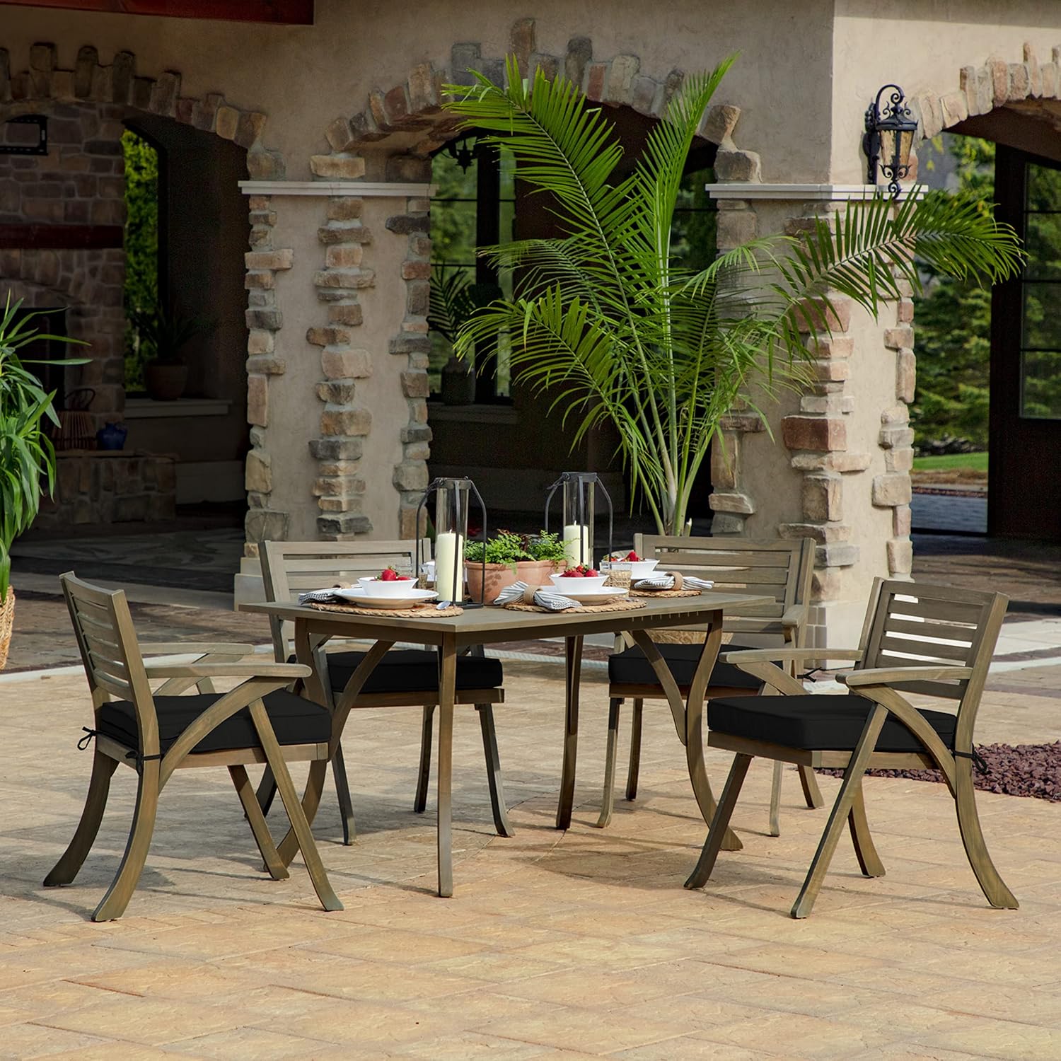 Arden Selections ProFoam Performance – Cojín para asiento de exterior, 20 x 20, color negro ónix