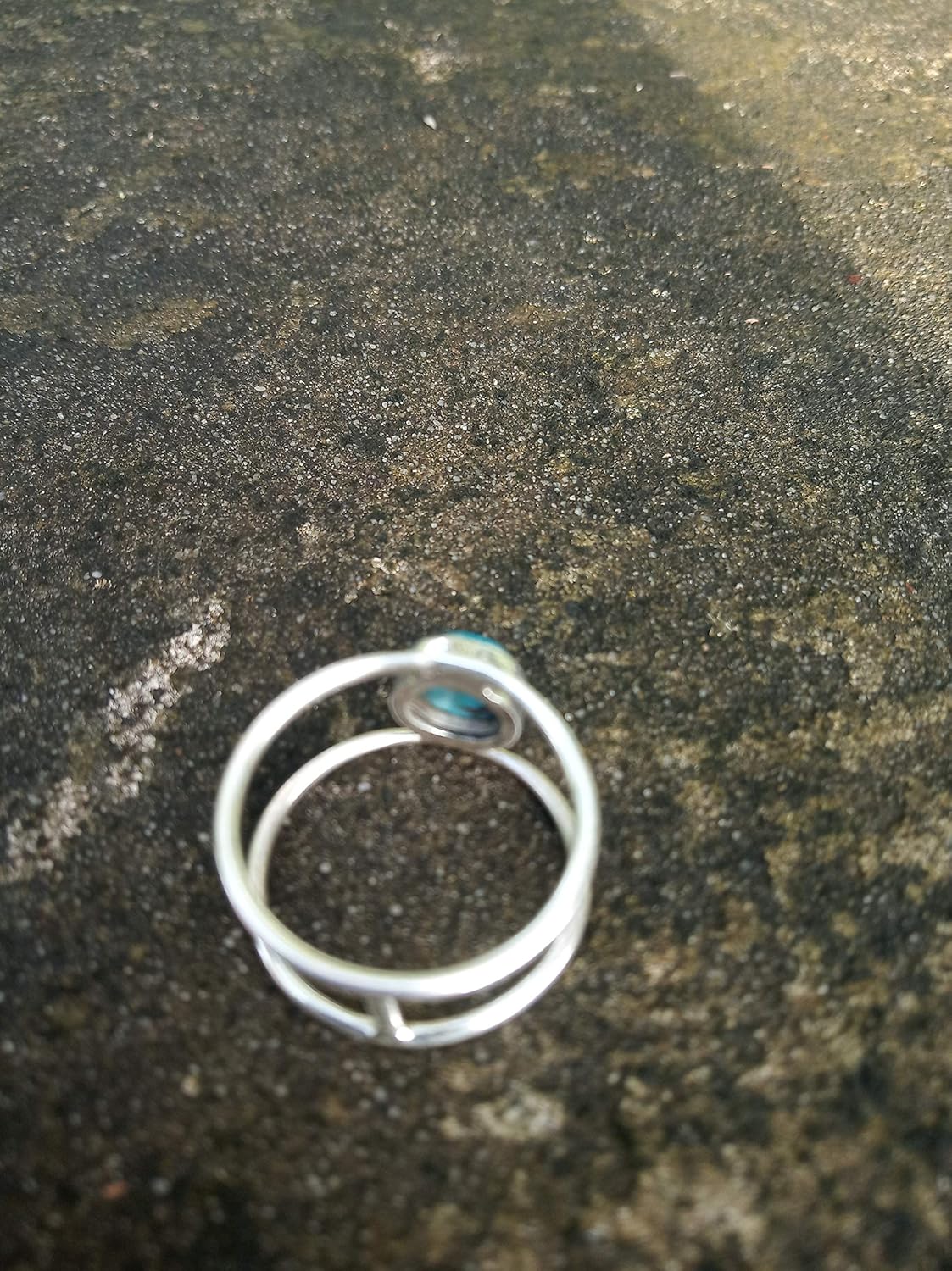 Blue Copper Turquoise Ring, 925 Sterling Silver Ring, Double Band Ring, December Birthstone Ring, Gothic Ring, Wedding Ring, Gift For Her, Gypsy