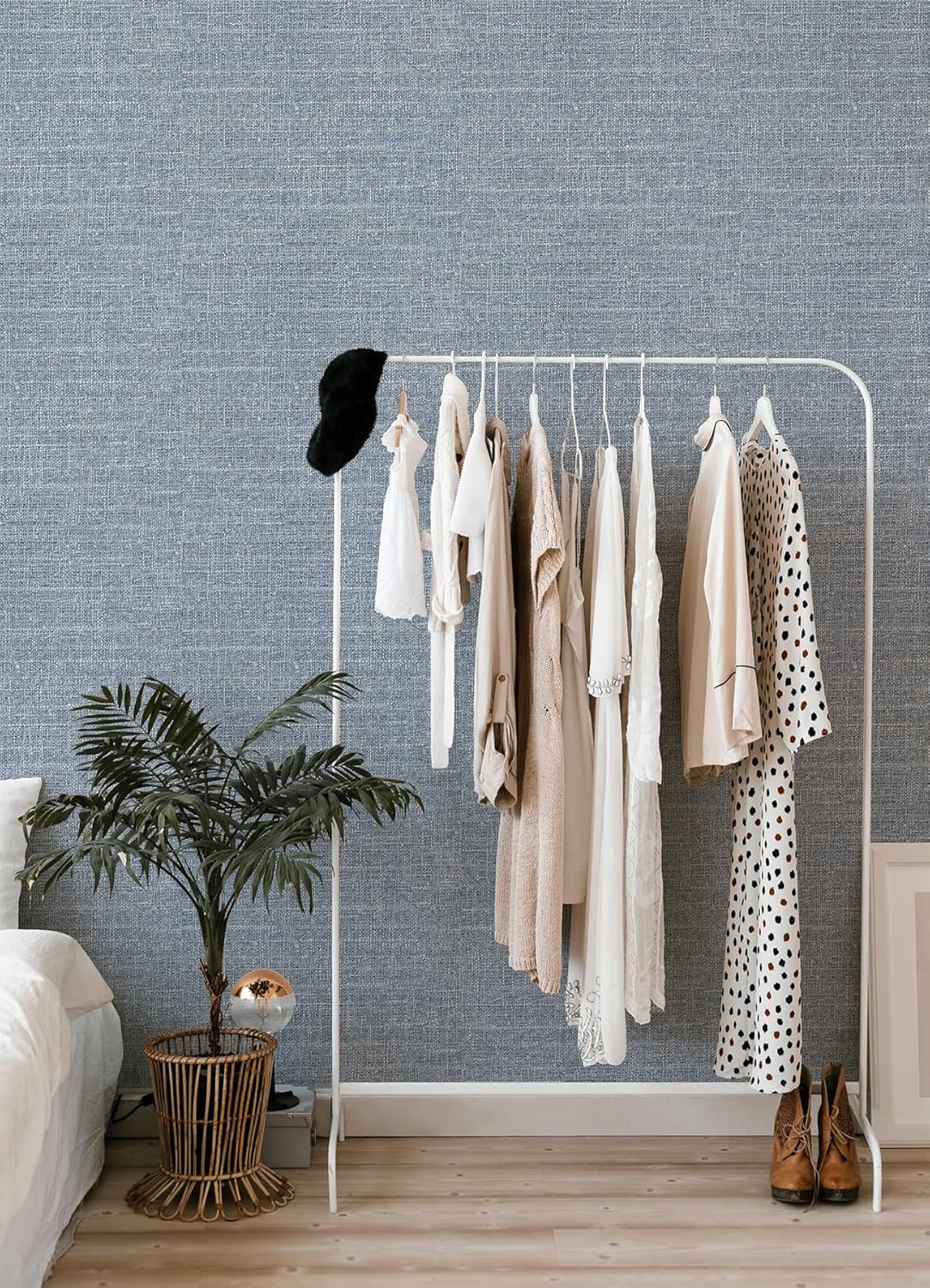 RoomMates Papel pintado de tweed azul