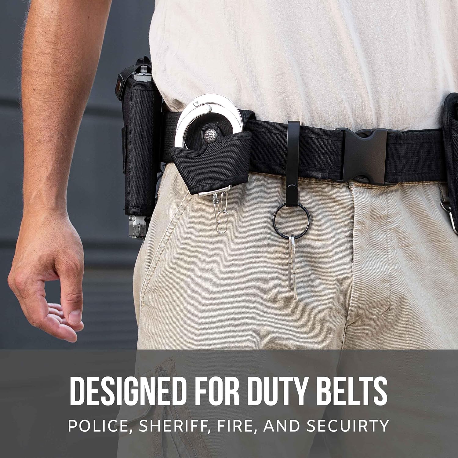 NP NIGHT PROVISION Tactical Key Ring Holder for Duty Belts, Quick Release Key Clip Stainless Steel