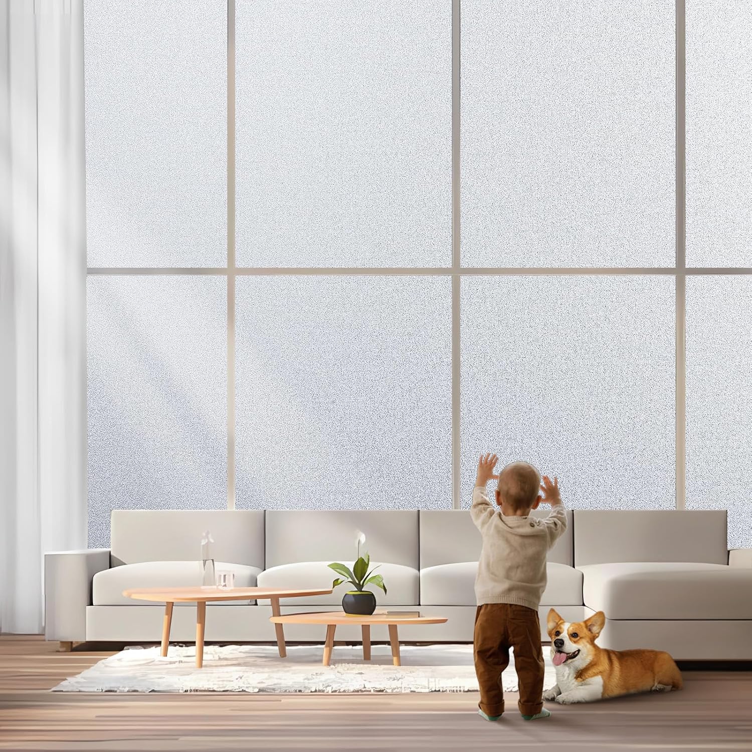 Coavas – Película de privacidad para ventana, vidrio esmerilado, adhesivos estáticos, vinilo opaco no adhesivo, calcomanías decorativas para puerta