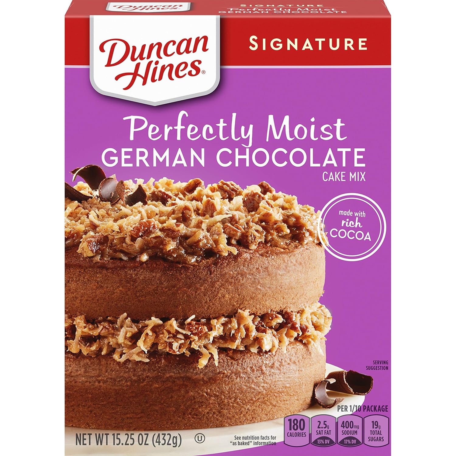 Duncan Hines Signature Perfectly Moist – Mezcla de pastel de chocolate alemán, 15.25 onzas