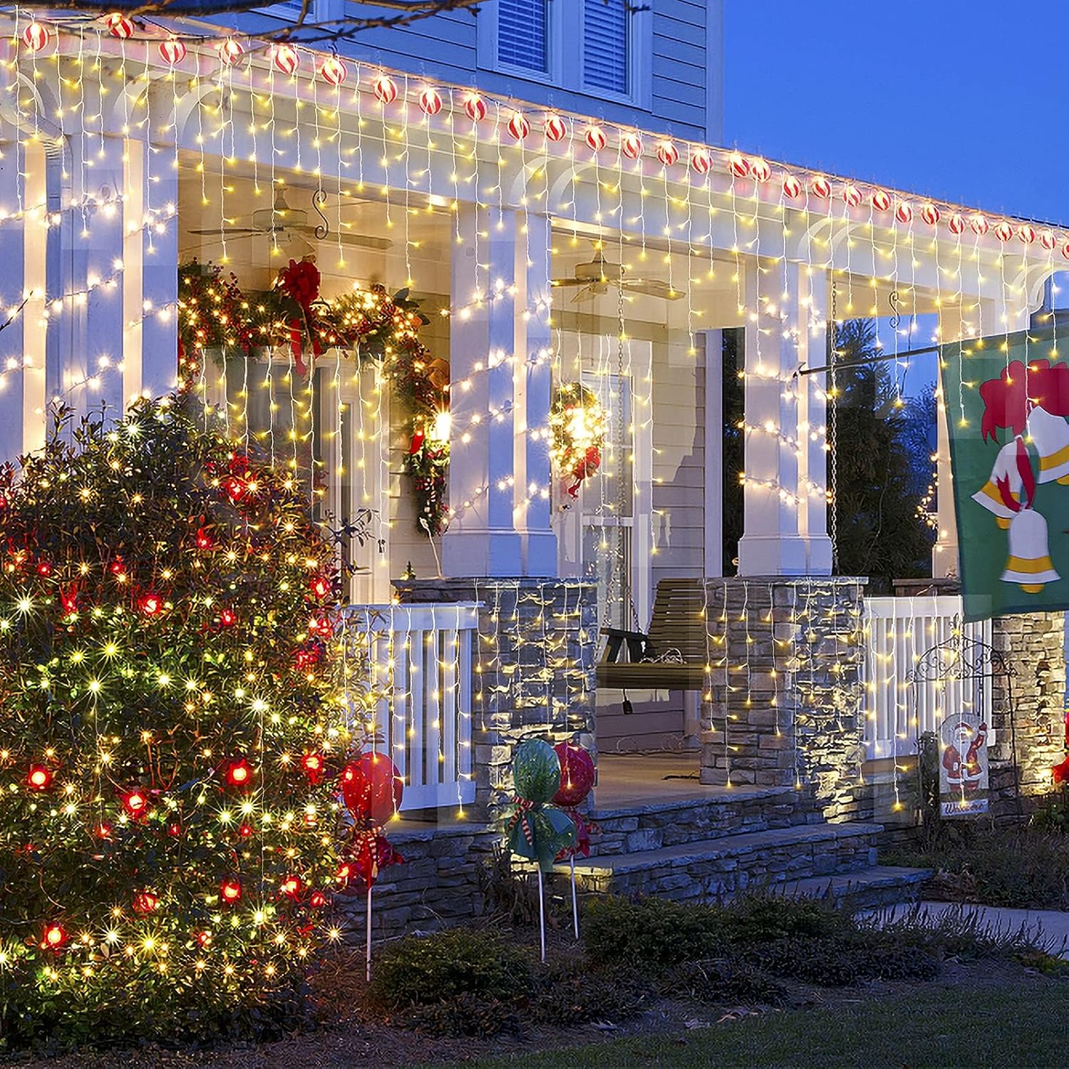 Luces de Navidad, decoraciones de Navidad para interiores y exteriores, 416 luces LED de 34 pies con 8 modos de luces de carámbanos, 2023 nuevas