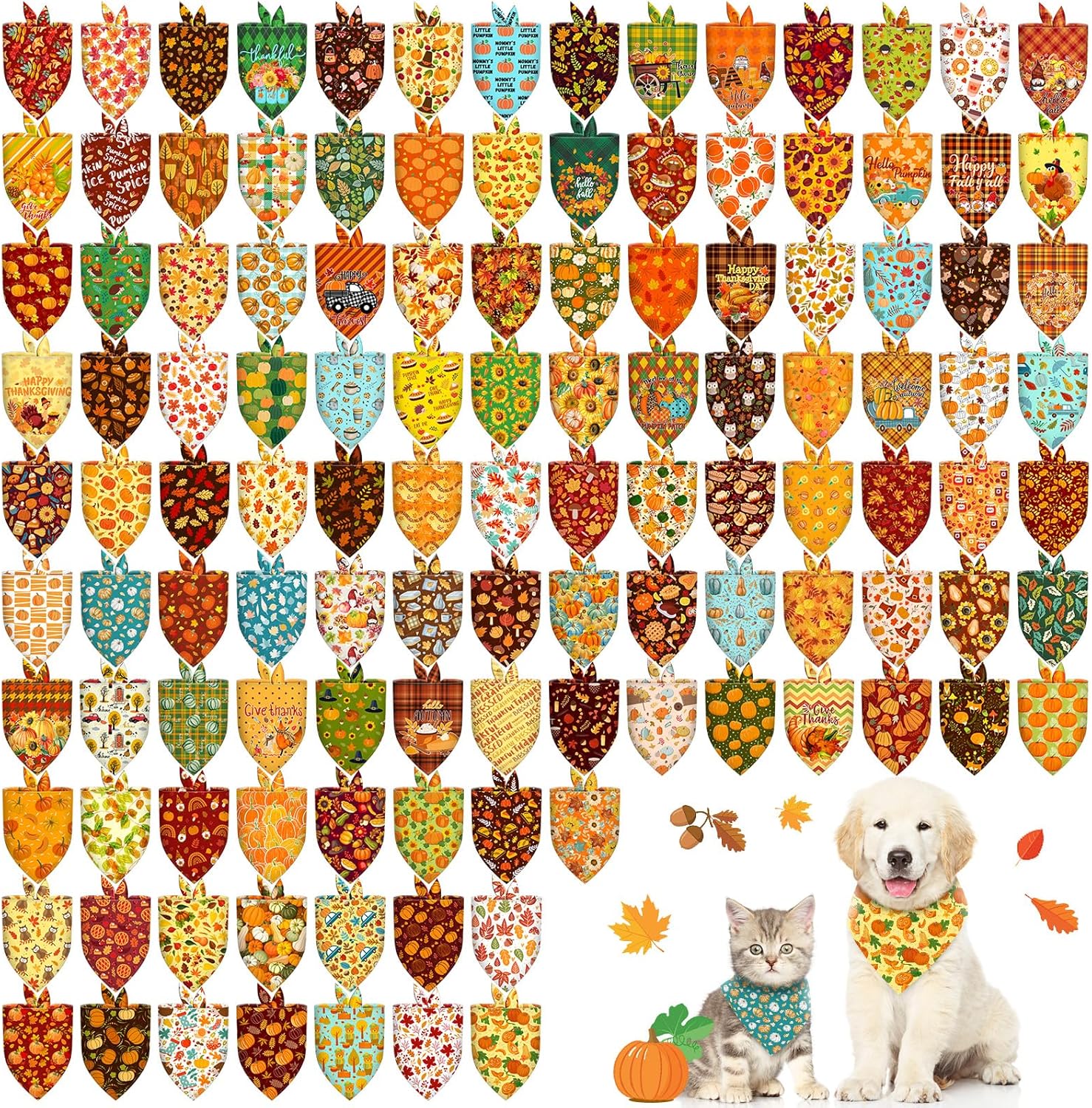 120 bandanas para perros, bufandas ajustables para perros, baberos, pañuelos, pañuelos, pañuelos para mascotas, pañuelos lavables para vacaciones,