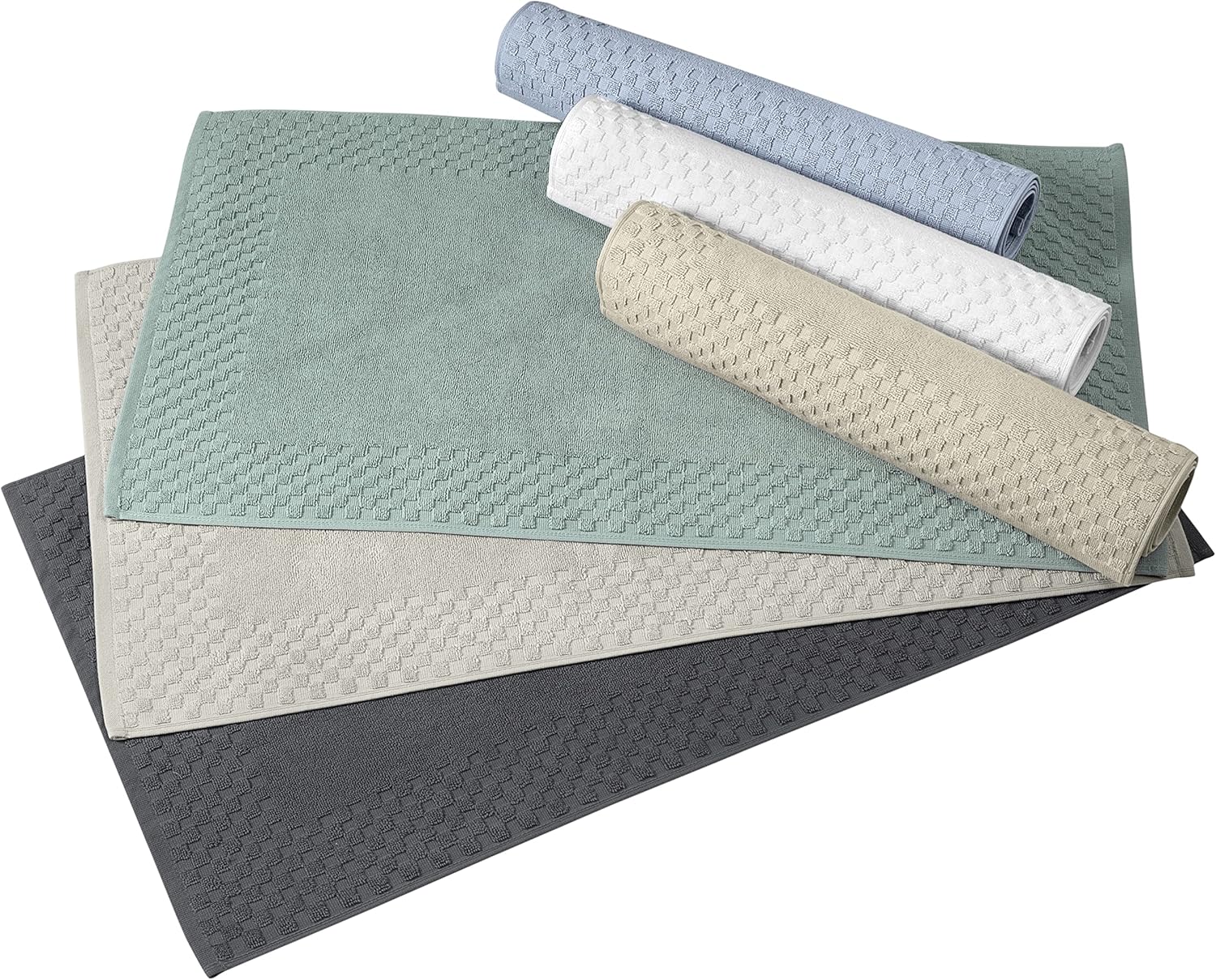 Classic Turkish Towels CTT – Juego de 2 alfombrillas de baño 100 % algodón turco, antideslizantes, cómodas y absorbentes, para hotel y spa, 20 x 34