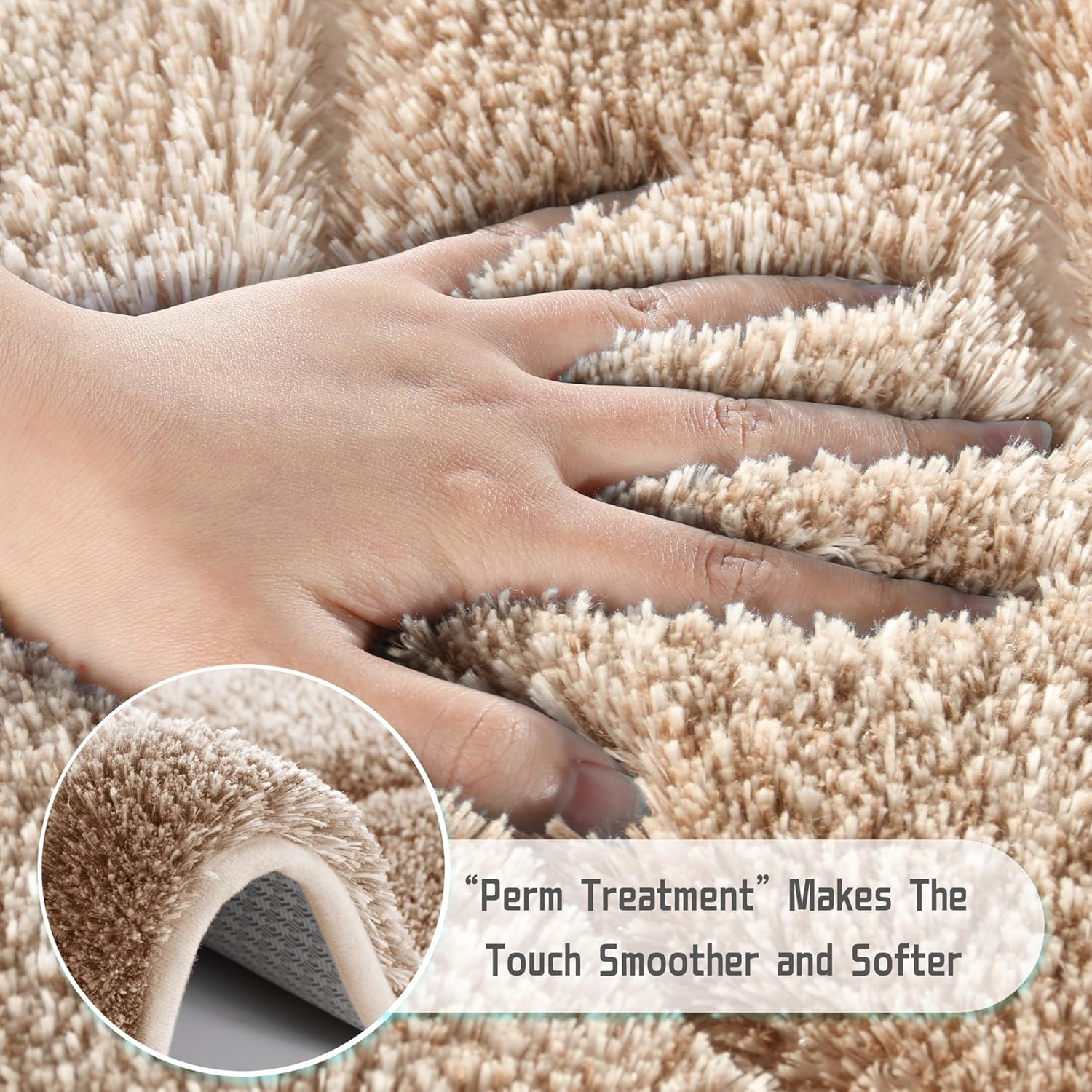 Yimobra Tapetes para baño, felpa de lujo y esponjosos, antideslizantes, de microfibra extragruesa, de secado rápido, antideslizantes, peludos,