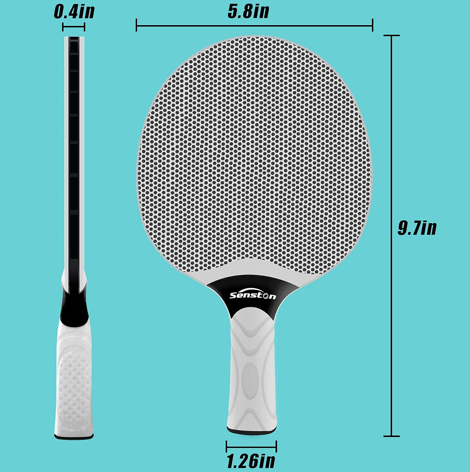 Senston Juego de raquetas de tenis de mesa, raqueta profesional de tenis de mesa con 3 bolas, juego de paletas de ping pong de goma compuesta