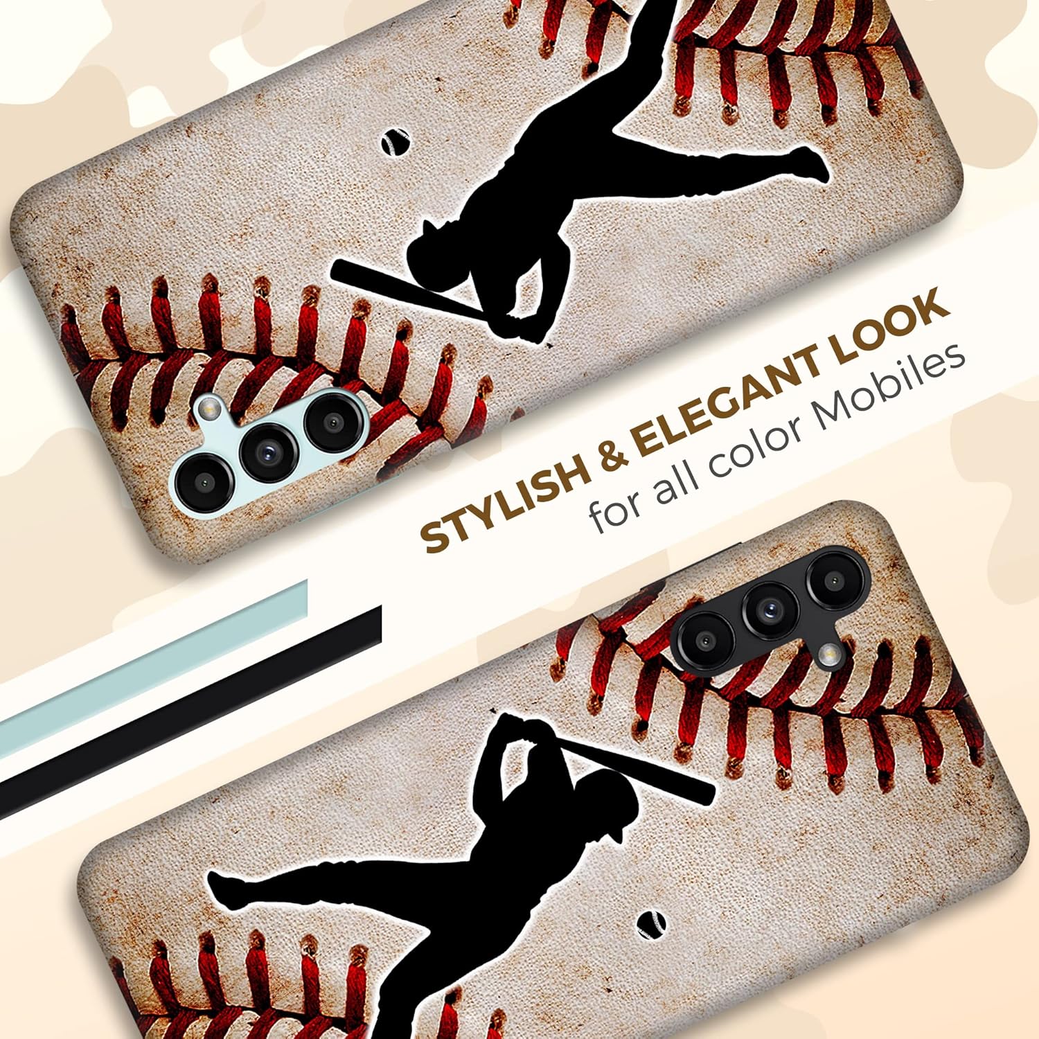 Glisten – Funda para Samsung Galaxy A13 5G, funda para Samsung A13 5G – Diseño de jugador de béisbol impreso de plástico delgado a presión en la