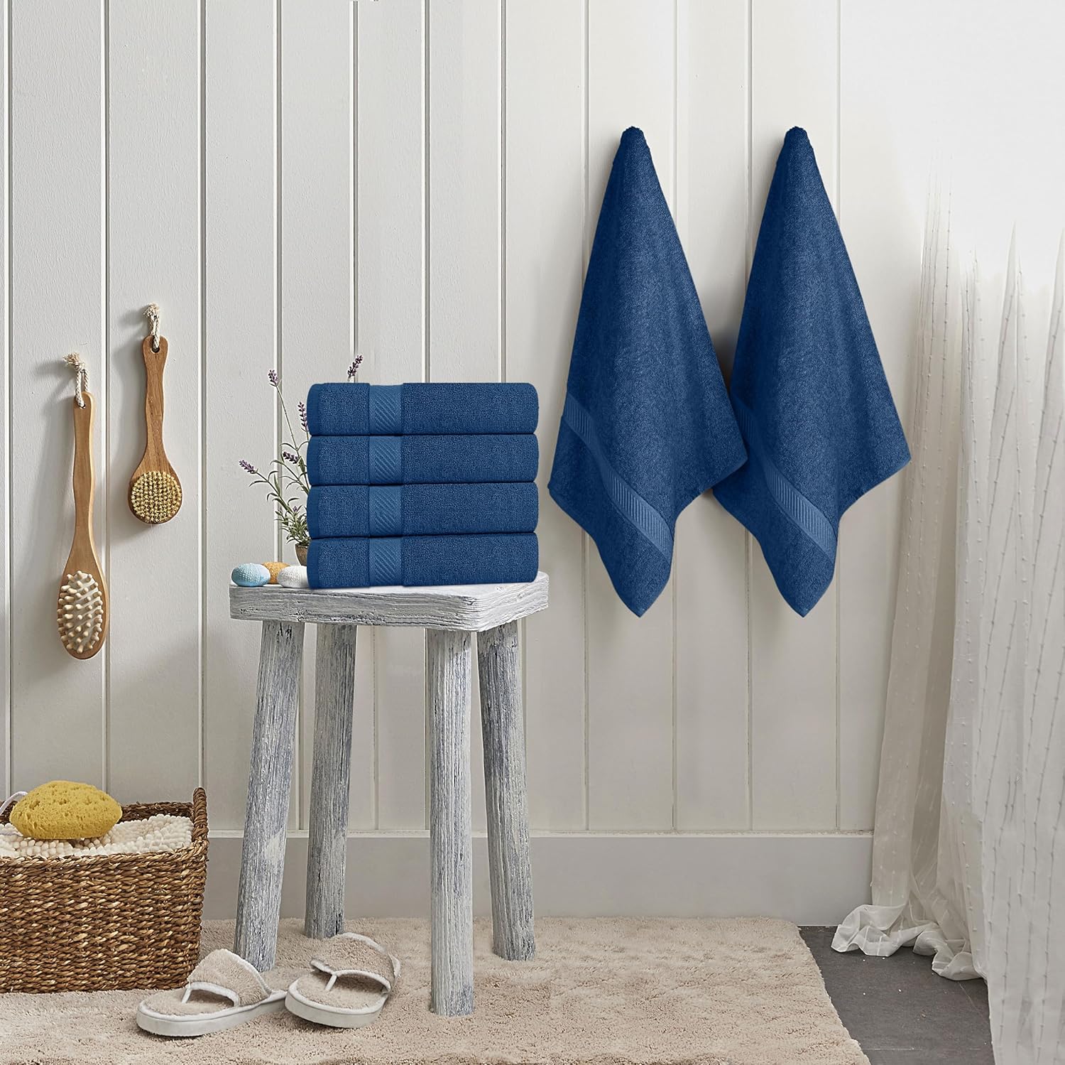 Utopia Towels Juego de 6 toallas de baño pequeñas, 100% algodón hilado en anillo (22 x 44 pulgadas), toallas de secado rápido ligeras y altamente