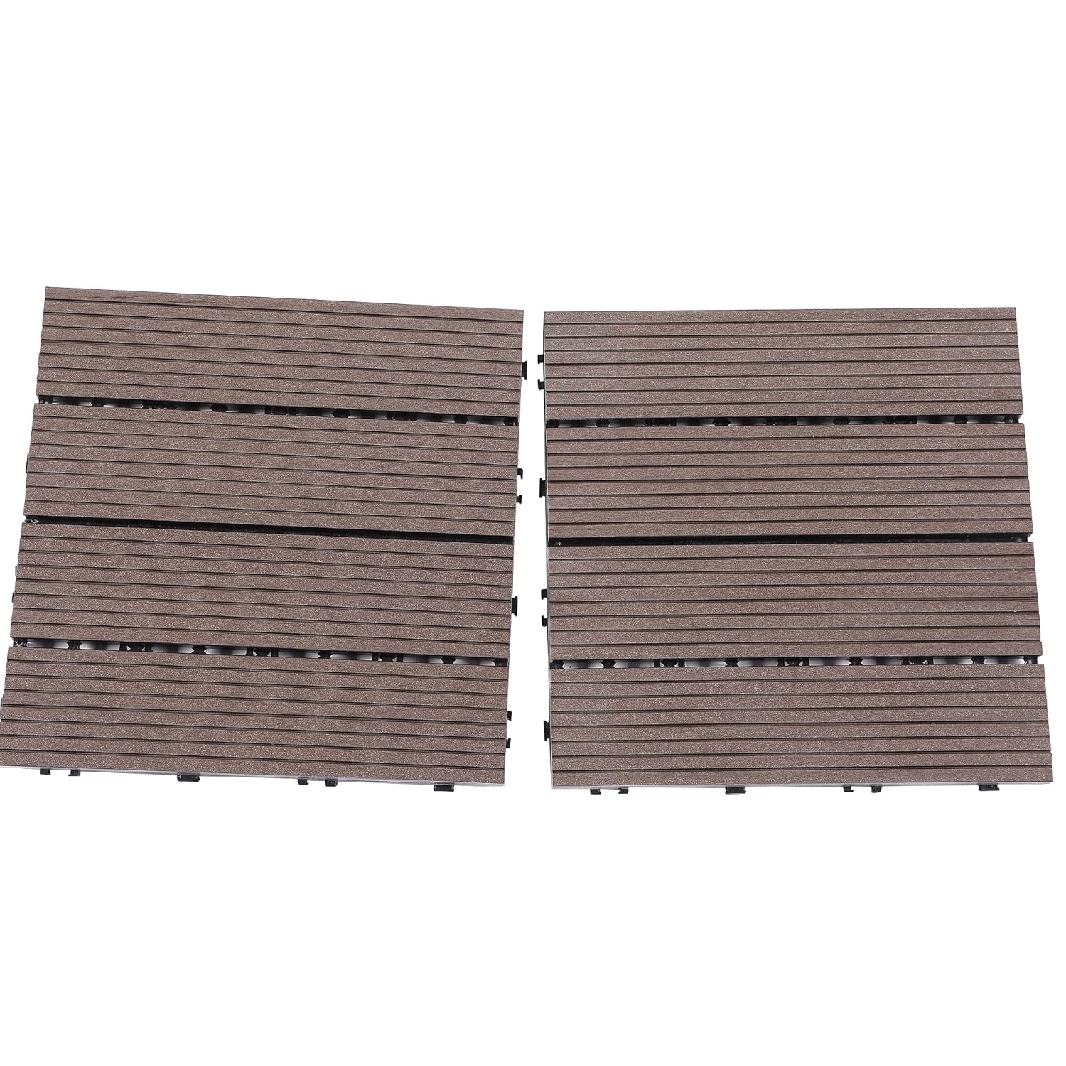 PURE ERA Azulejos de piso entrelazados de madera para interiores y exteriores, 12 x 12 pulgadas (10 unidades, 10 pies cuadrados, marrón) – Gran