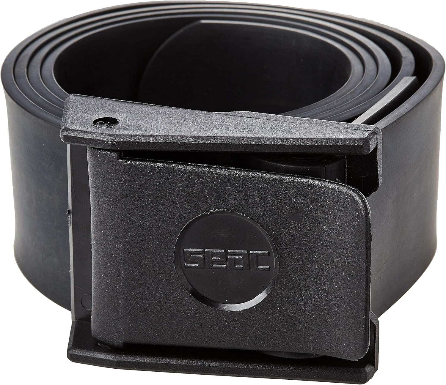 Seac Cinturón de goma con hebilla de nailon, 51.2 in, negro