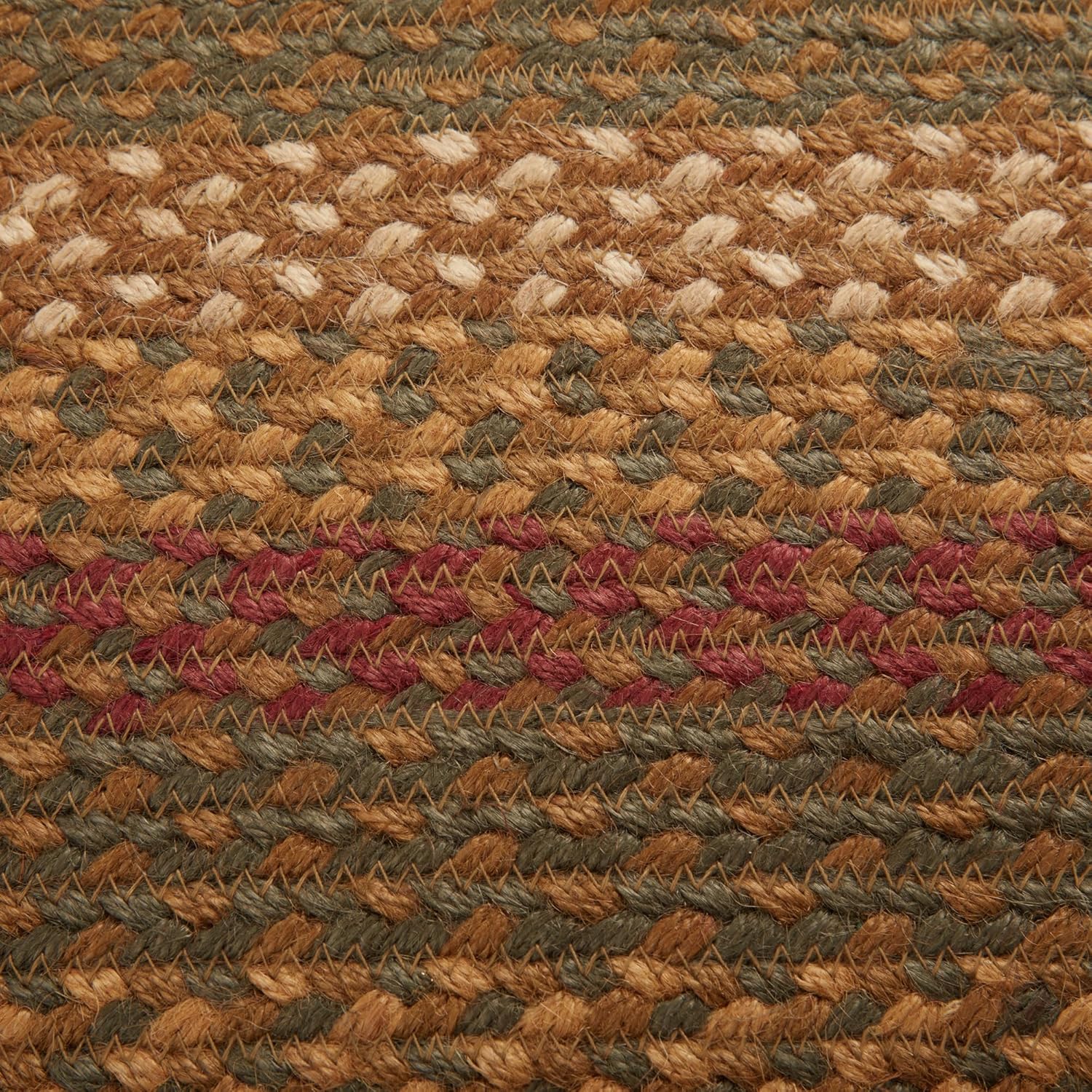 VHC Brands Tea Cabin – Alfombra rústica ovalada de yute verde, antideslizante, 36 x 60 pulgadas