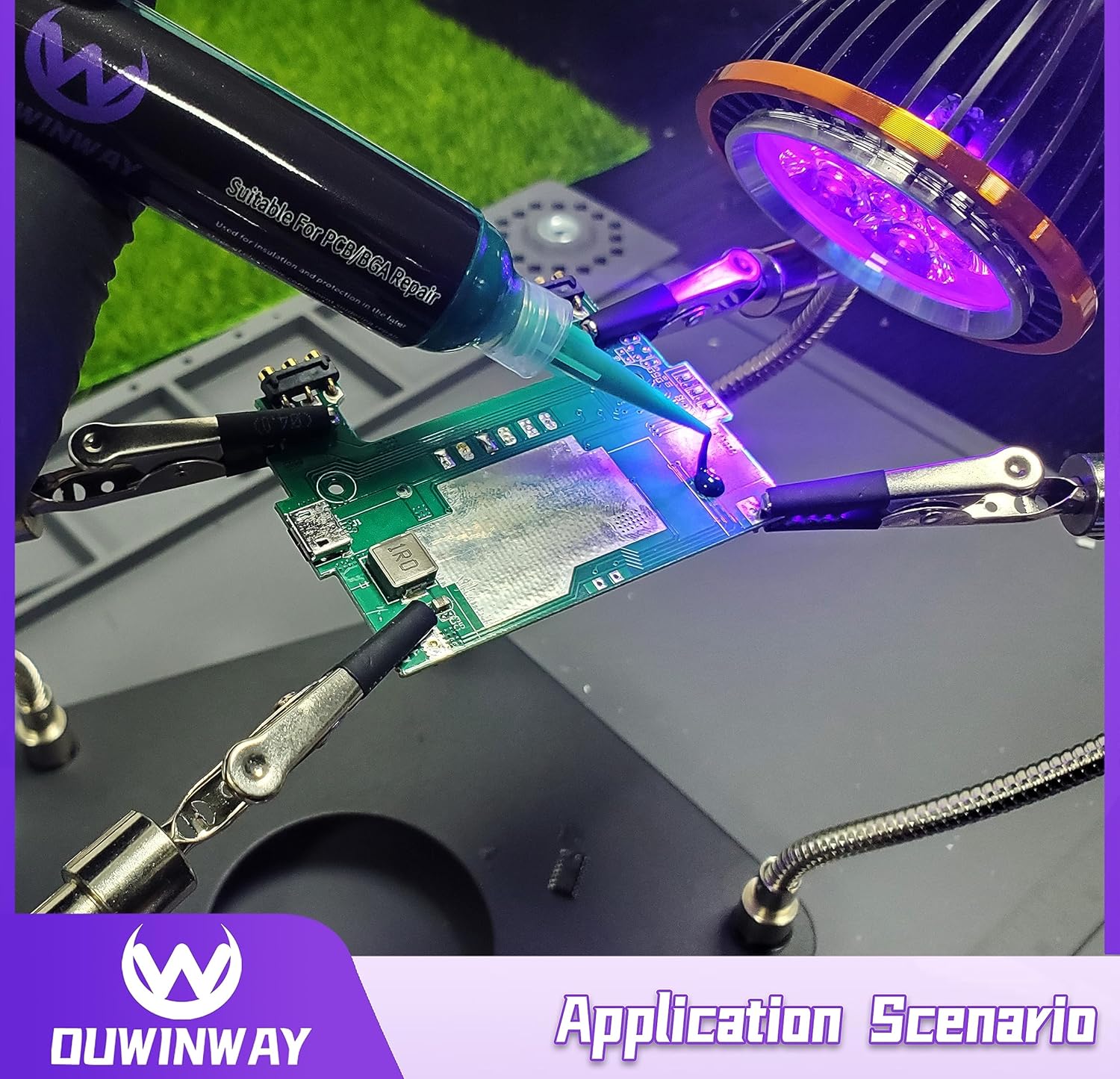 Ouwinway Paquete de 1 máscara de soldadura verde de curado UV, tinta de máscara de soldadura de curado UV, tinta de máscara de soldadura UV, tinta