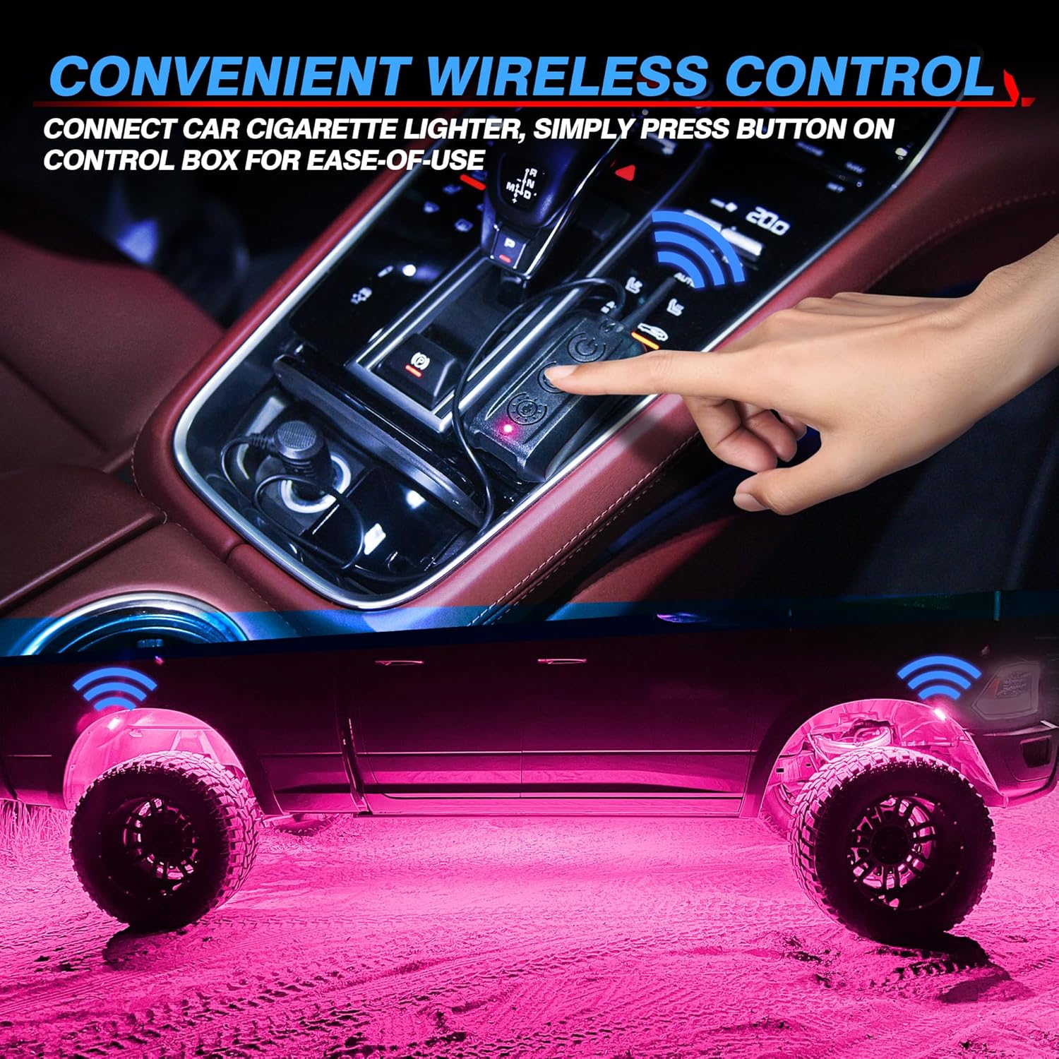 MICTUNING C3 – Luces de roca LED extensibles RGBW con control inalámbrico, 12 cápsulas, luces subterráneas multicolor con aplicación Bluetooth y