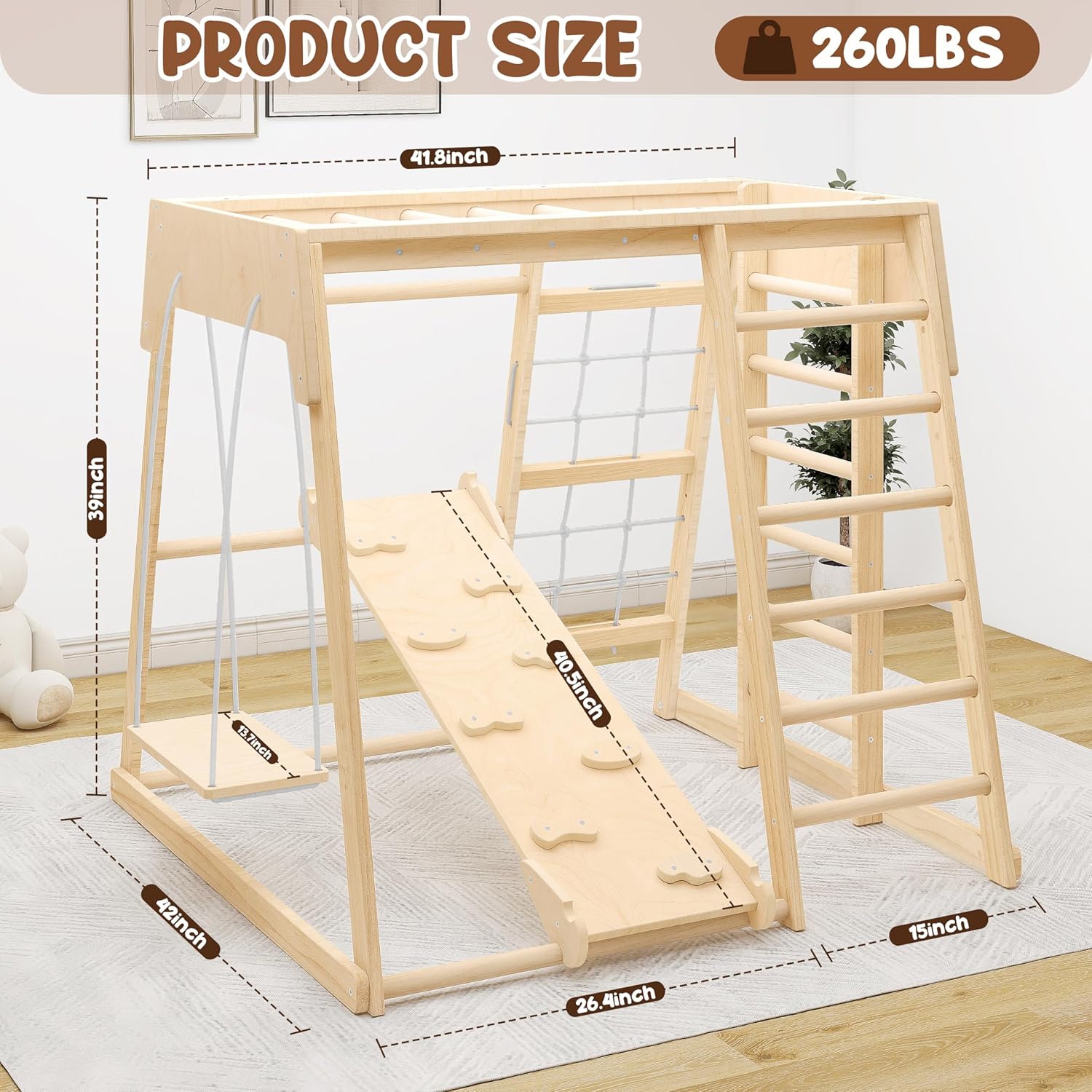 Zupemo Zona de juegos interior, gimnasio de la jungla interior para niños pequeños, juegos de escalada para niños pequeños, juegos multifunción