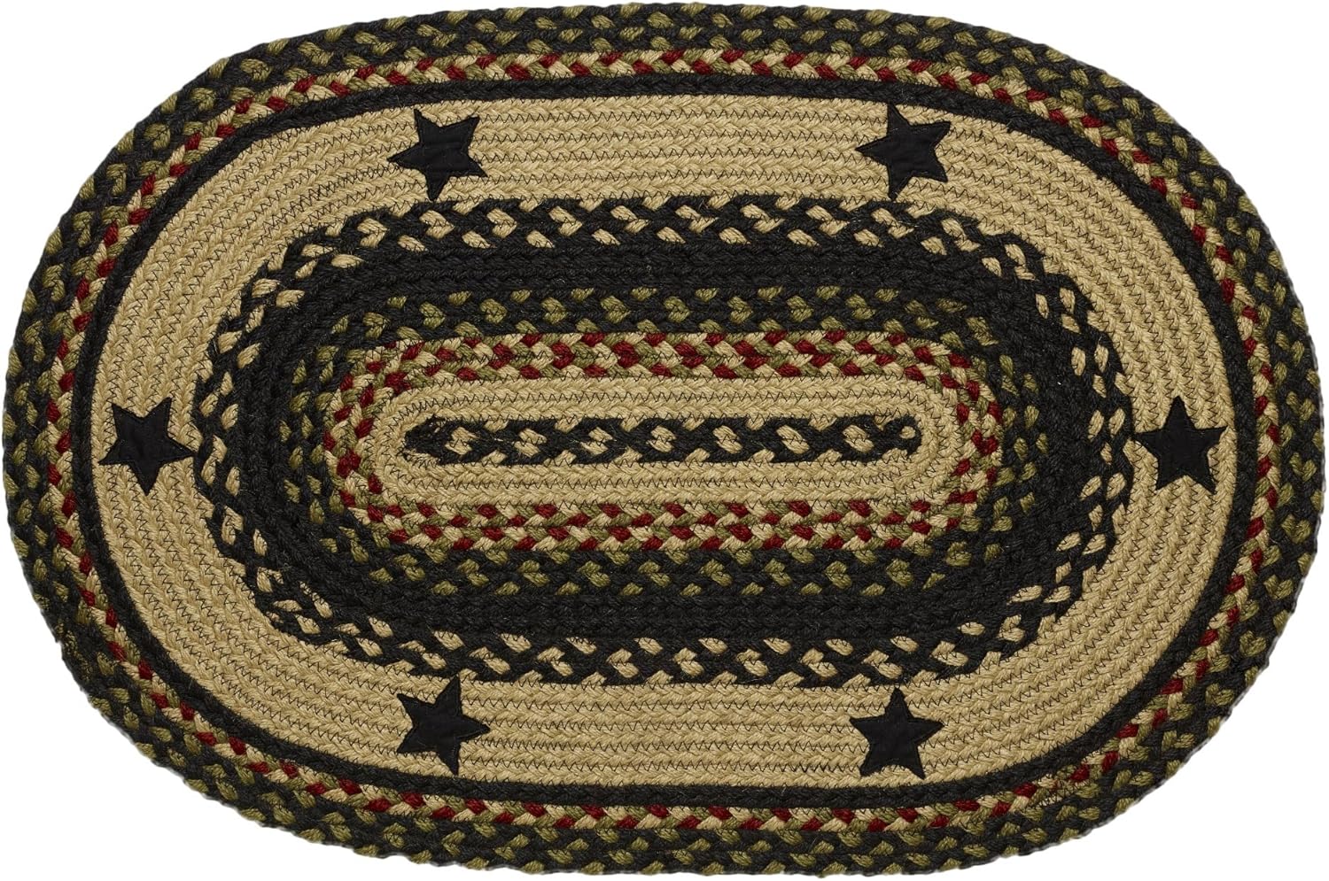 Colección Tartan Star Premium trenzada  Primitivo, rústico, campestre, estilo granja  Yutealgodón  30 días sin riesgo  Alfombra de acentotapete para