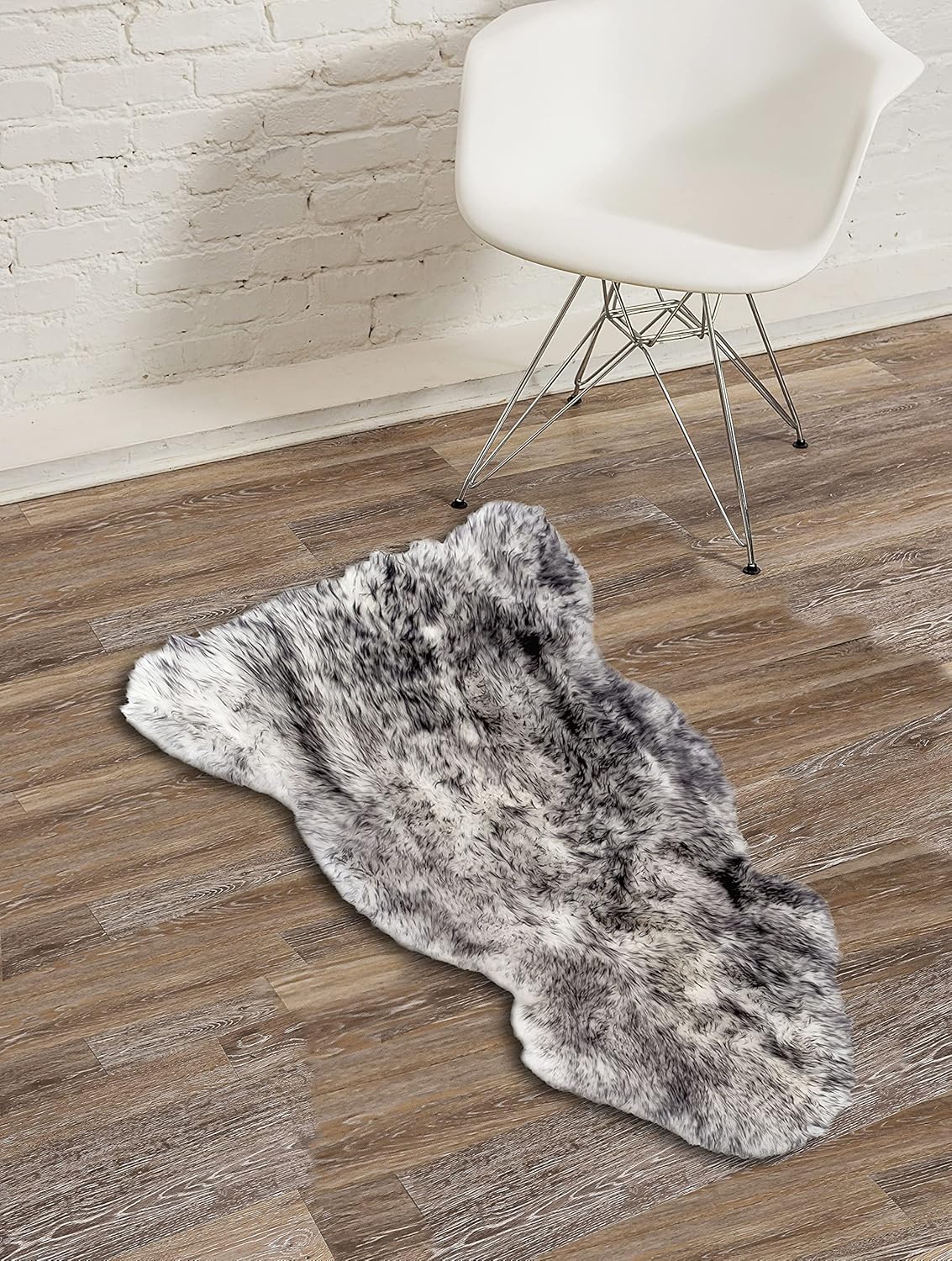 Alfombra de piel de oveja natural con pelo grueso y exuberante de 2.5 pulgadas, alfombra de piel de oveja hipoalergénica con parte trasera