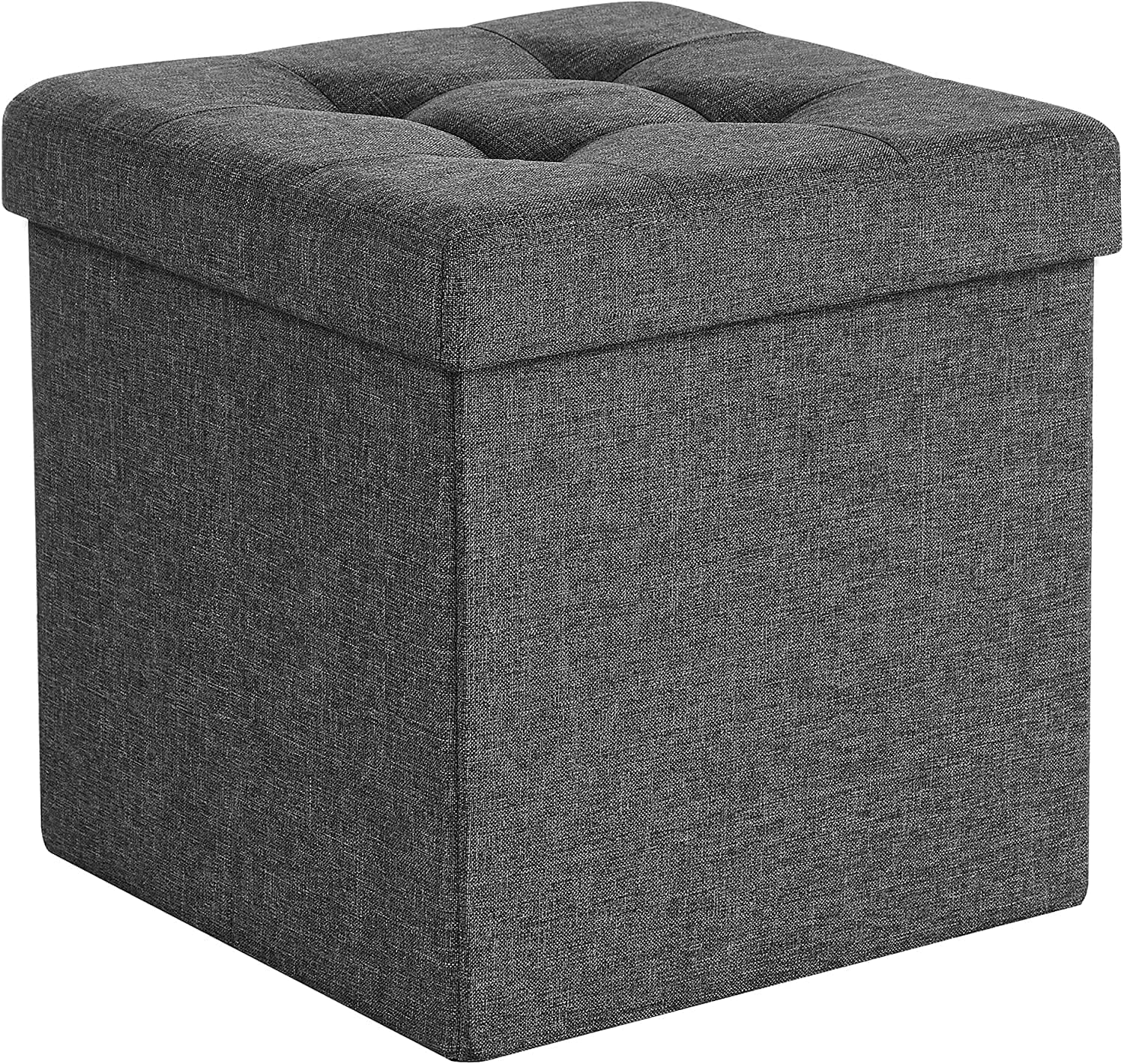 NAIMP Otomana de almacenamiento, banco plegable de lino fino de 15 pulgadas, banco otomano de almacenamiento, otomana con almacenamiento, mesa de