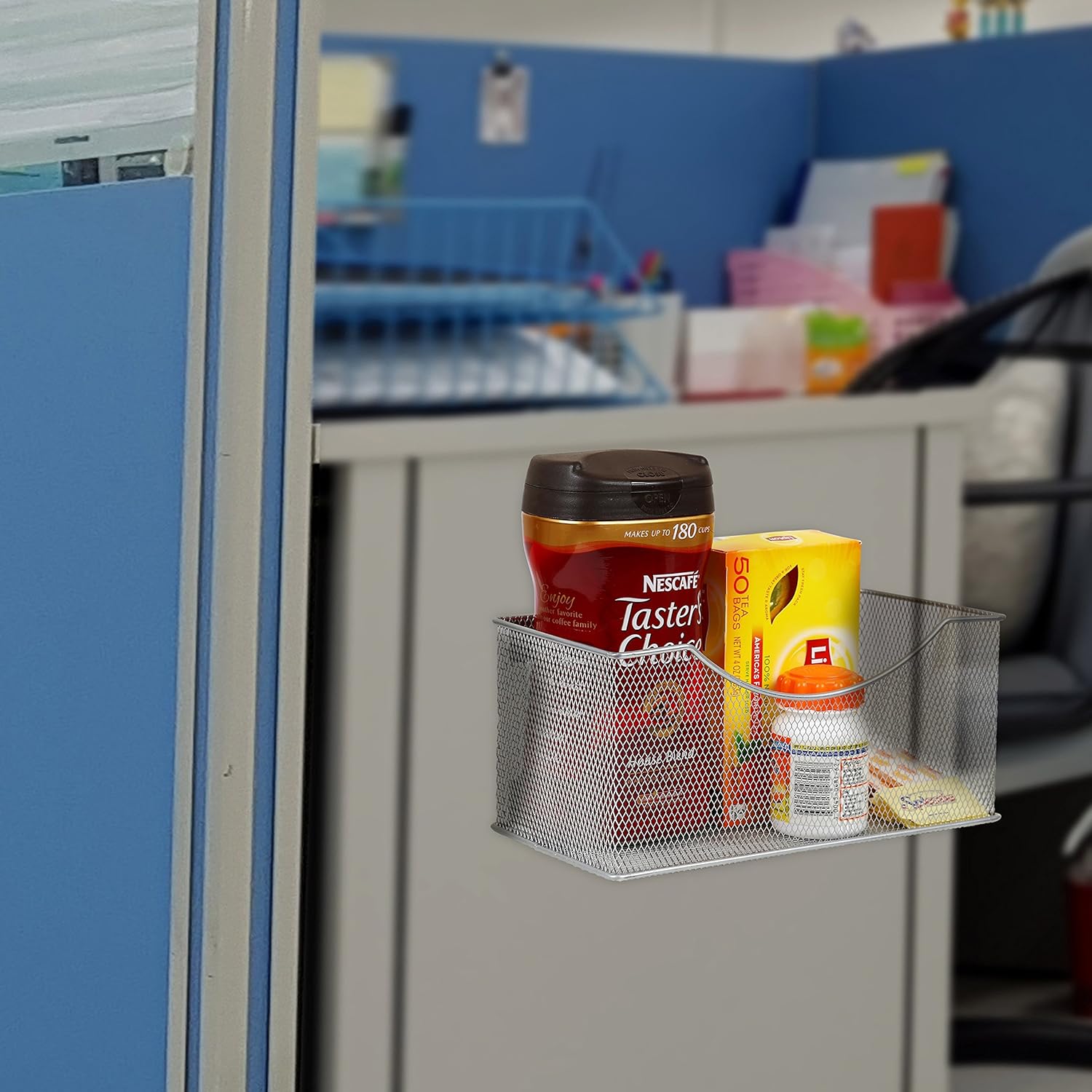 Ybmhome – Cesta de almacenamiento magnética de malla de alambre, contenedor de basura, bandeja de escritorio, organizador de suministros de oficina,