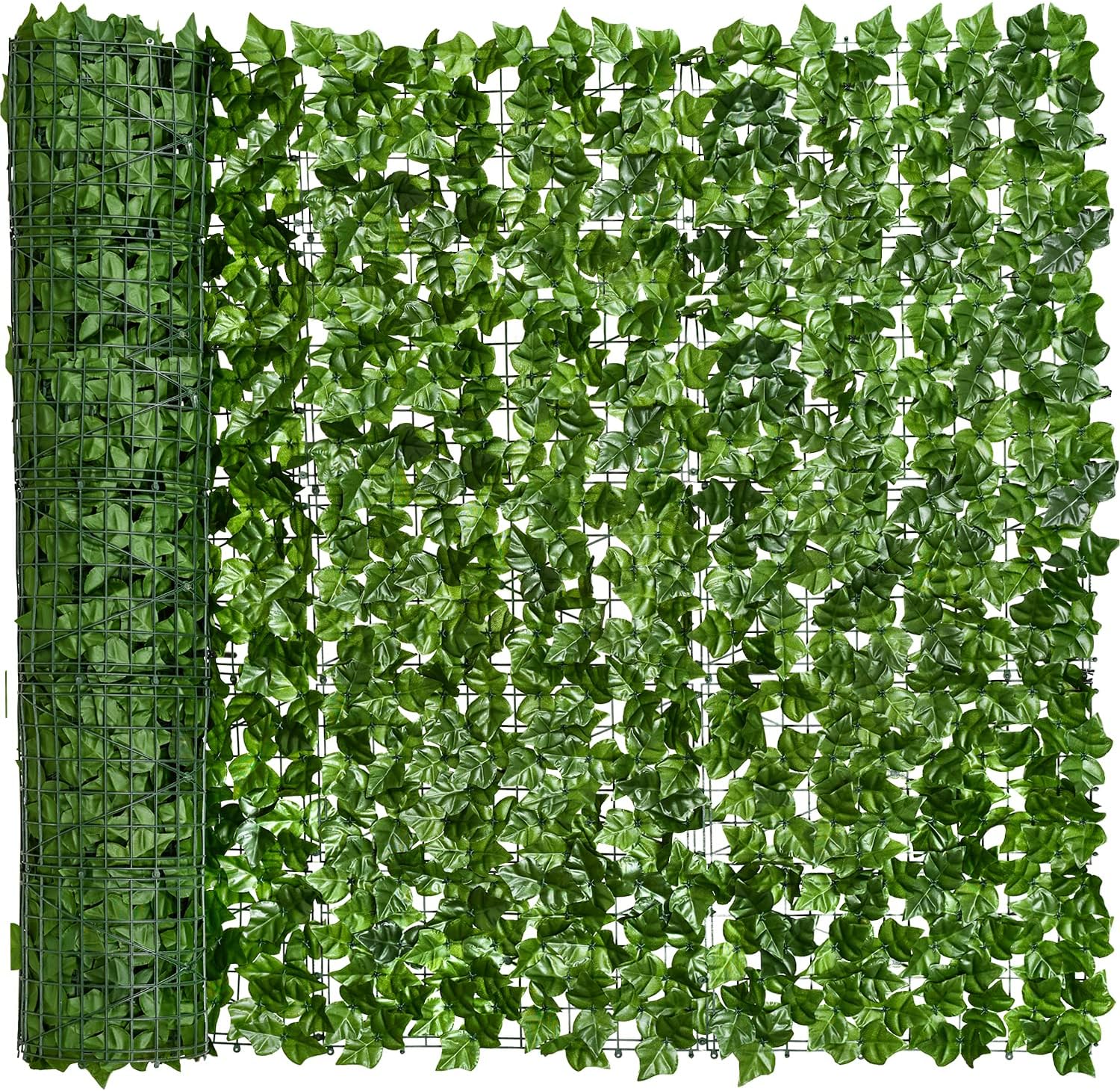 DearHouse Valla de privacidad de hiedra artificial, 216.5 x 39.4 pulgadas, valla de setos artificiales y decoración de hojas de hiedra sintética