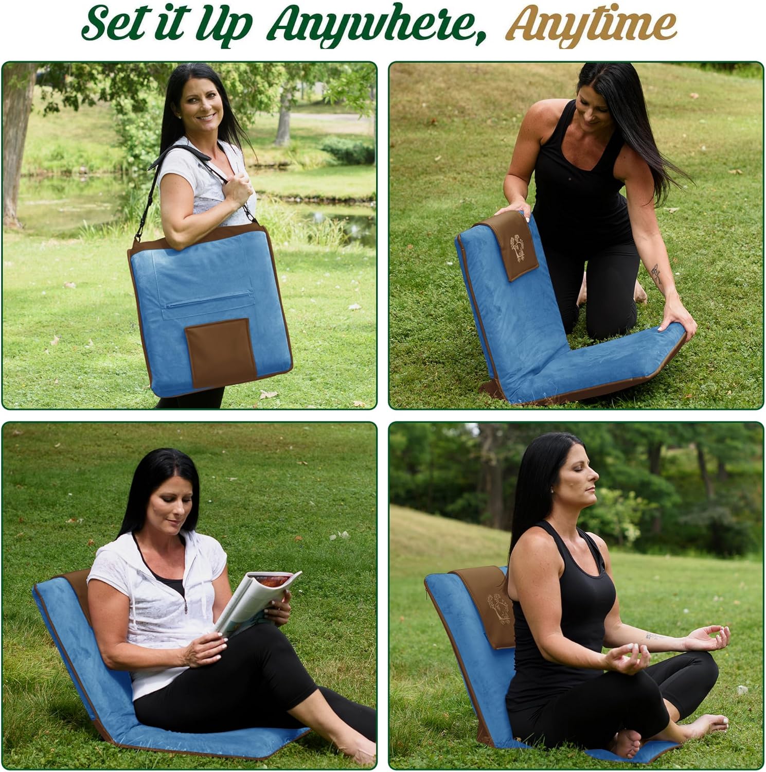 Silla de meditación japonesa con respaldo para adultos, silla de meditación premium con respaldo ajustable y plegable para sentarse, yoga y juegos,