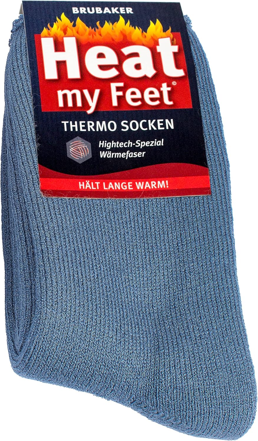 Paquete de 2 calcetines térmicos BRUBAKER Heat my Feet – Pies cálidos – Fibras aislantes que encierran el calor