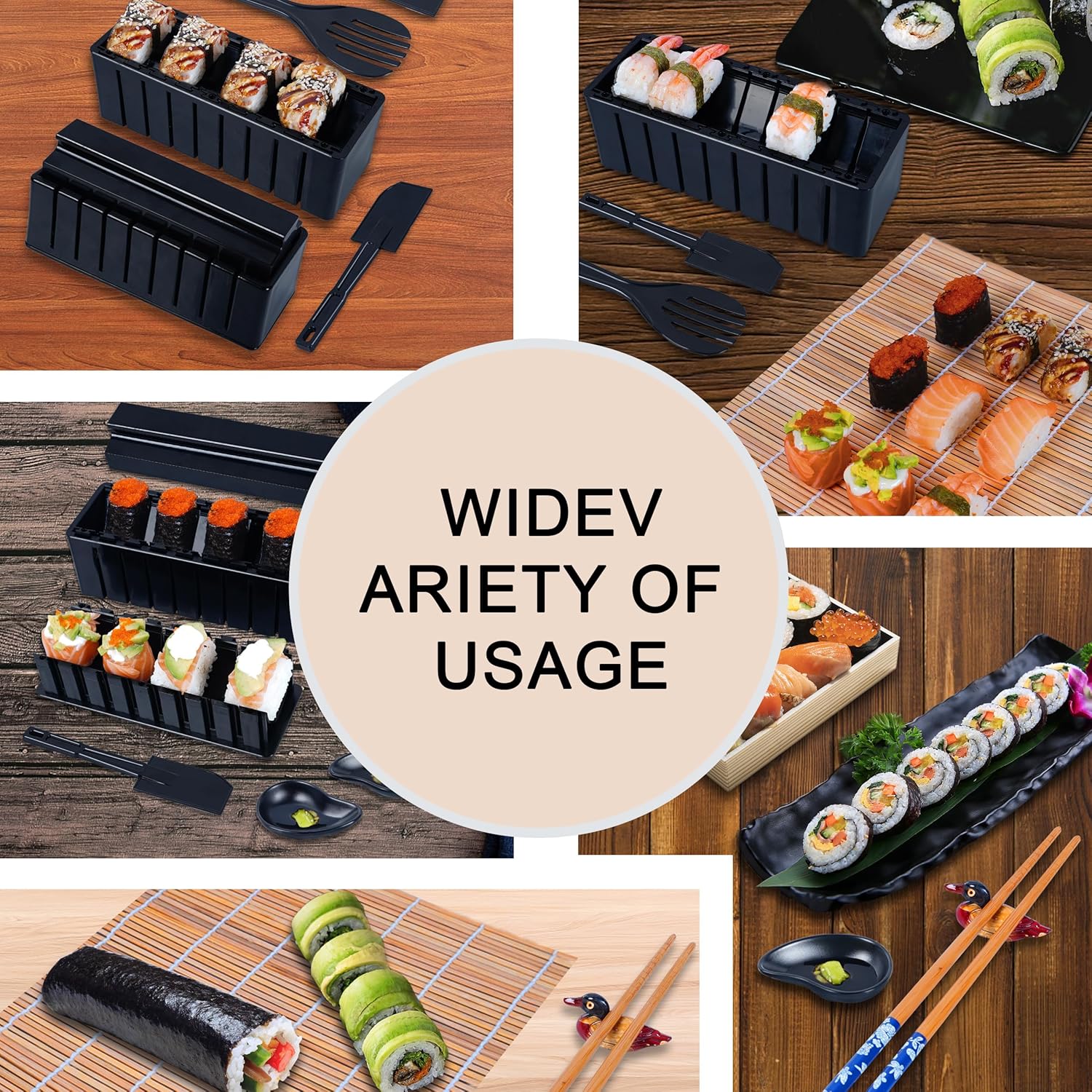 Paquete de 31 kit de fabricación de sushi mejorado para principiantes y amantes del sushi, accesorios de cocina para hacer sushi como alfombrillas