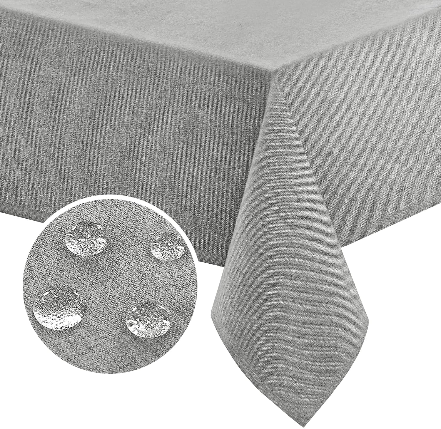 FantasDecor Mantel rectangular con textura de lino, impermeable, a prueba de derrames, sin arrugas, rectangular, para comedor y uso al aire libre,