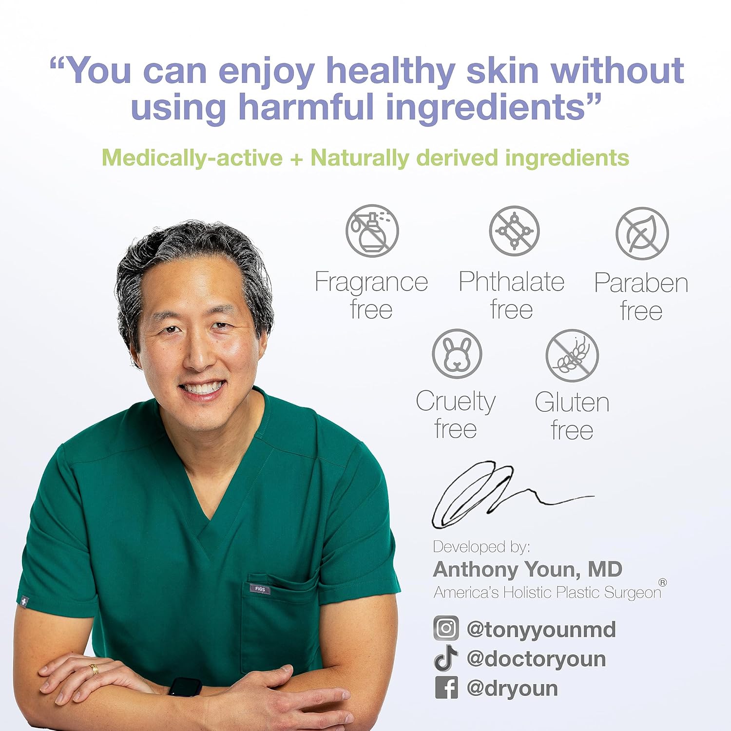 YOUN Beauty Crema de ojos Retinol por Holistic Plastic Surgeon Dr. Anthony Youn – Crema de ojos de noche sin parabenos con 1% de retinol y ácido
