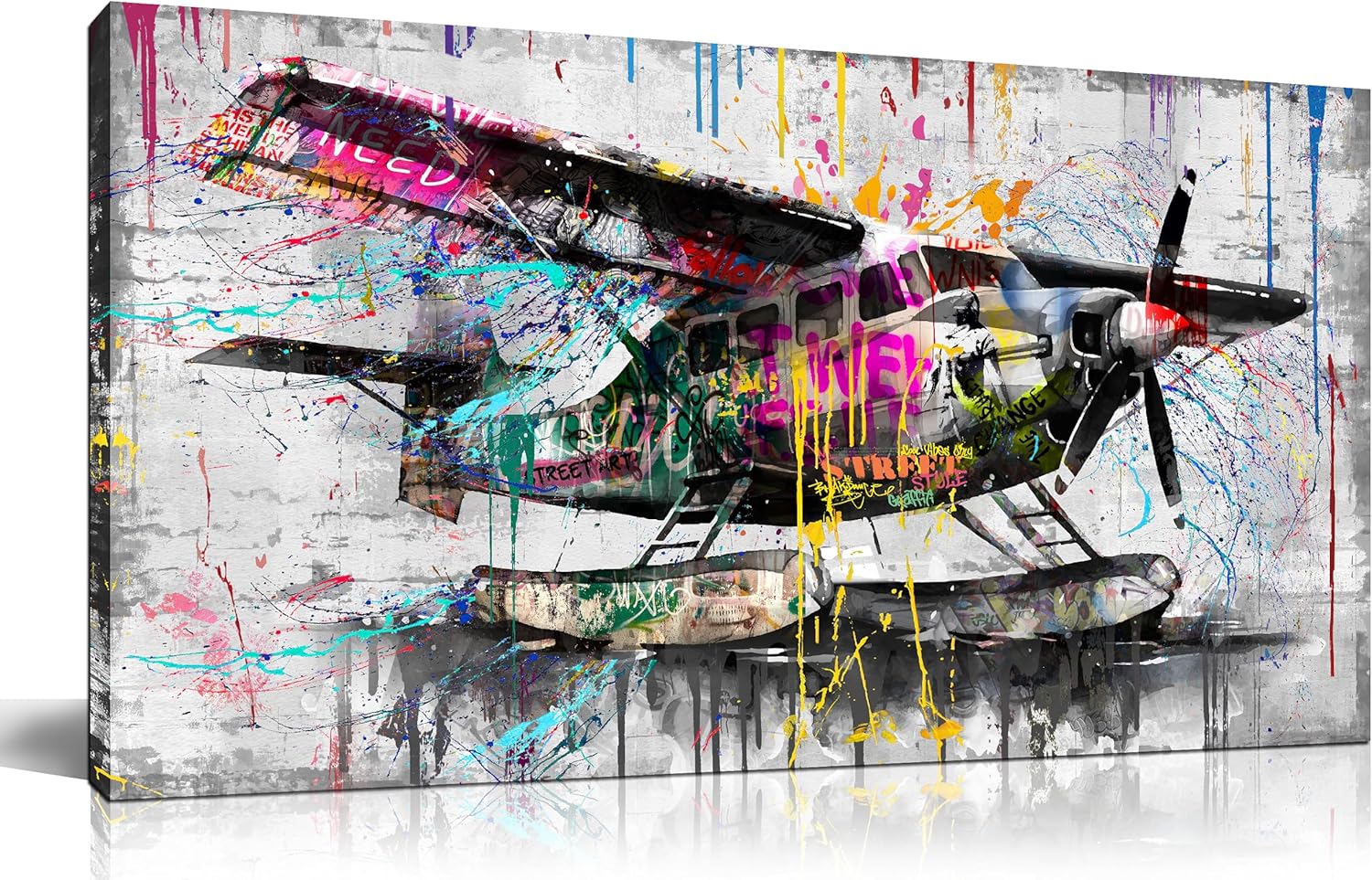 GUGIKA Arte de pared de avión para sala de estar, arte abstracto de pared para oficina, arte de pared grande para dormitorio, imágenes de impresión