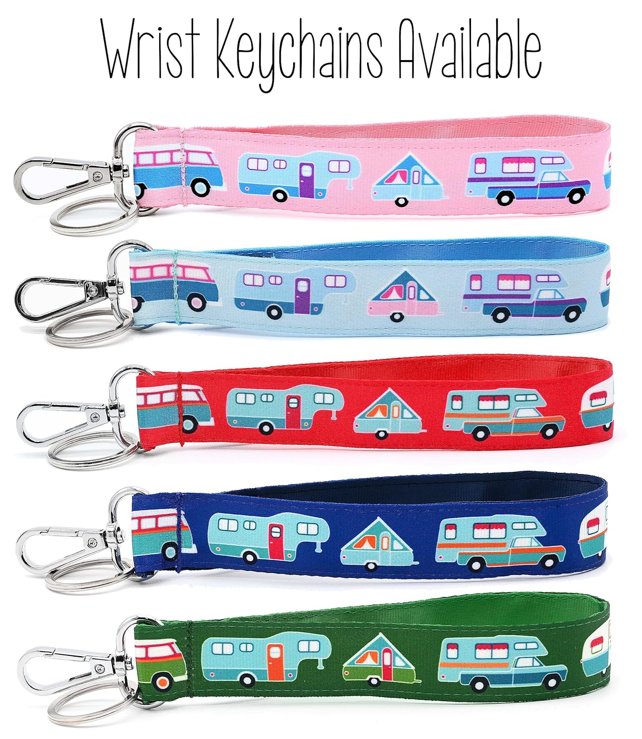 RV Camping Dog Collar – Pink Camper Collar – Vintage Car & Trailer – Van – Fifth Wheel – Truck Camper – A-Frame – 4 Sizes – Adjusts 9 Inches to 27