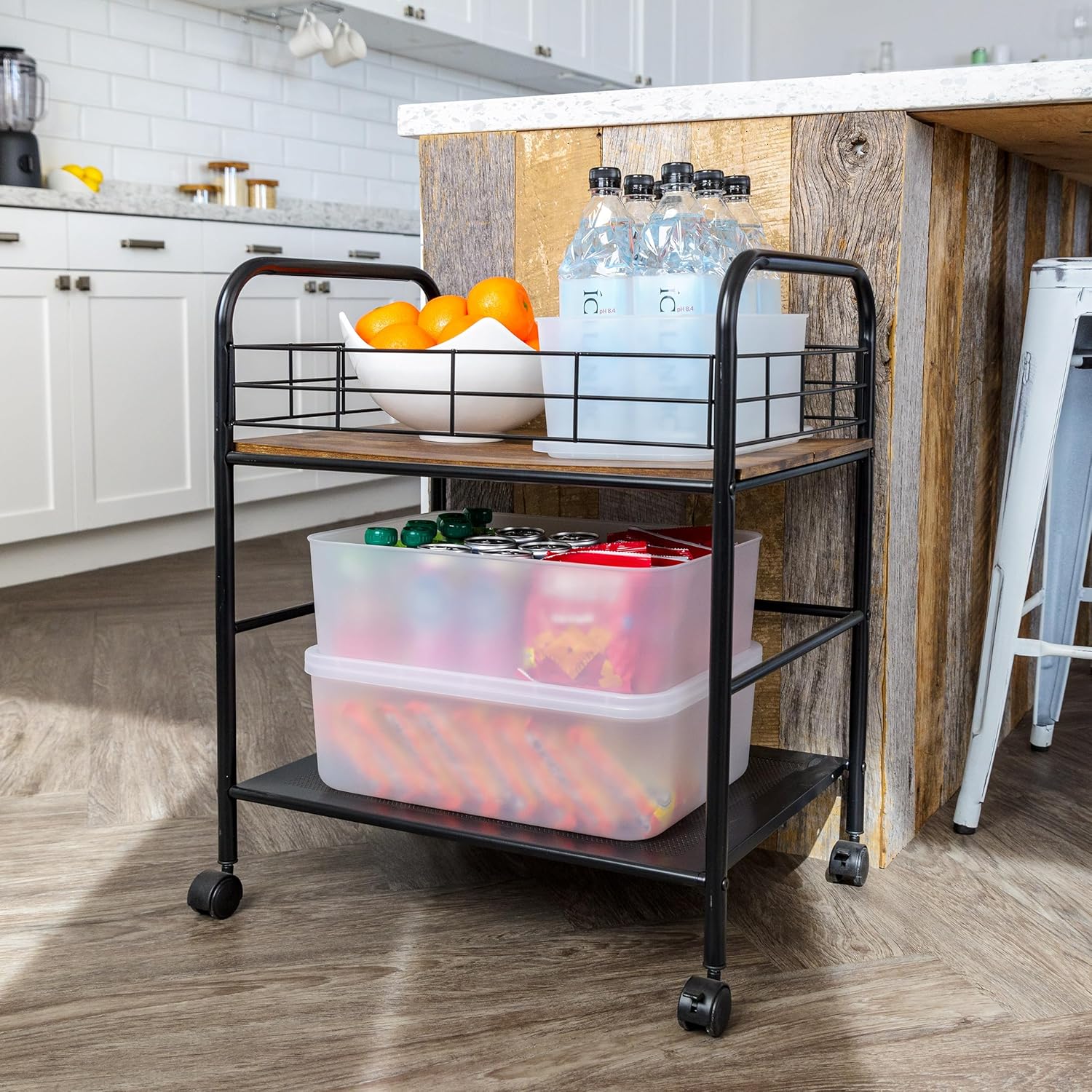IRIS Cesta de almacenamiento modular de plástico mediana con tapa, paquete de 4, apilable, para cocina, baño, dormitorio, armario, habitación de los
