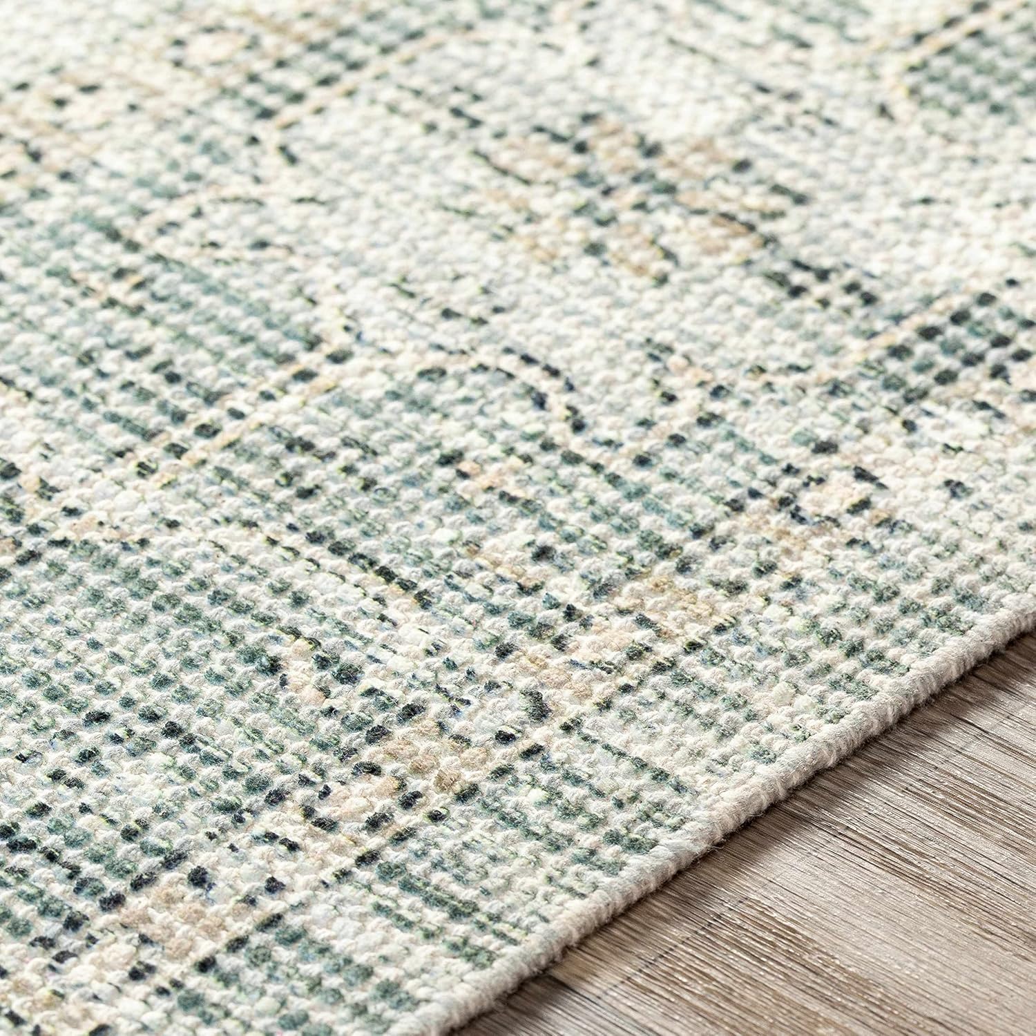 Hauteloom Undy – Alfombra tejida a mano, tradicional, vintage, para sala de estar y dormitorio, de algodón, sin pilas, diseño de medallón persa