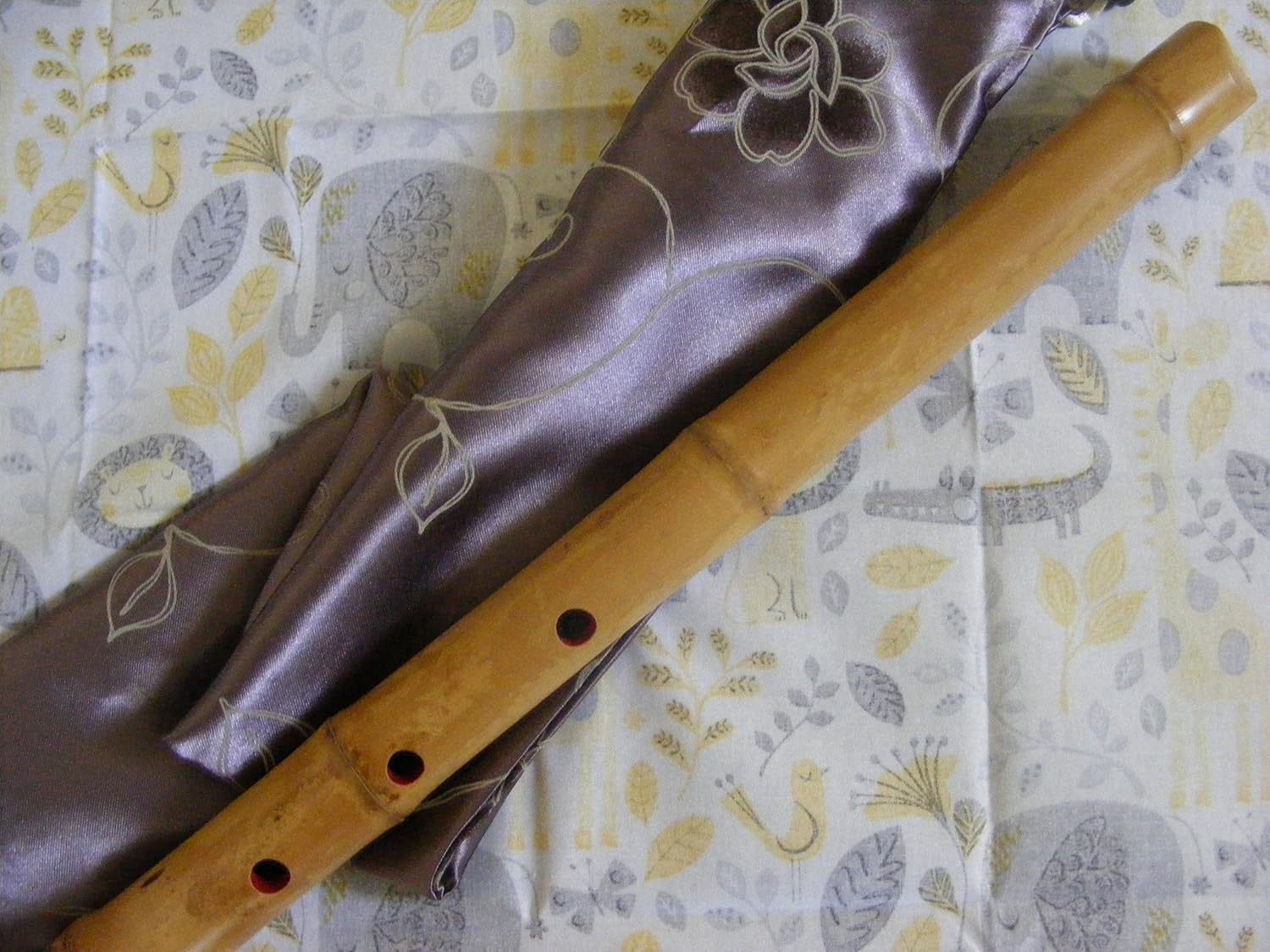Shakuhachi – Flauta de bambú Shakuhachi estándar 1.8 con extremo de raíz y boquilla shakuhachi corte borde natural instrumento zen. instrumento