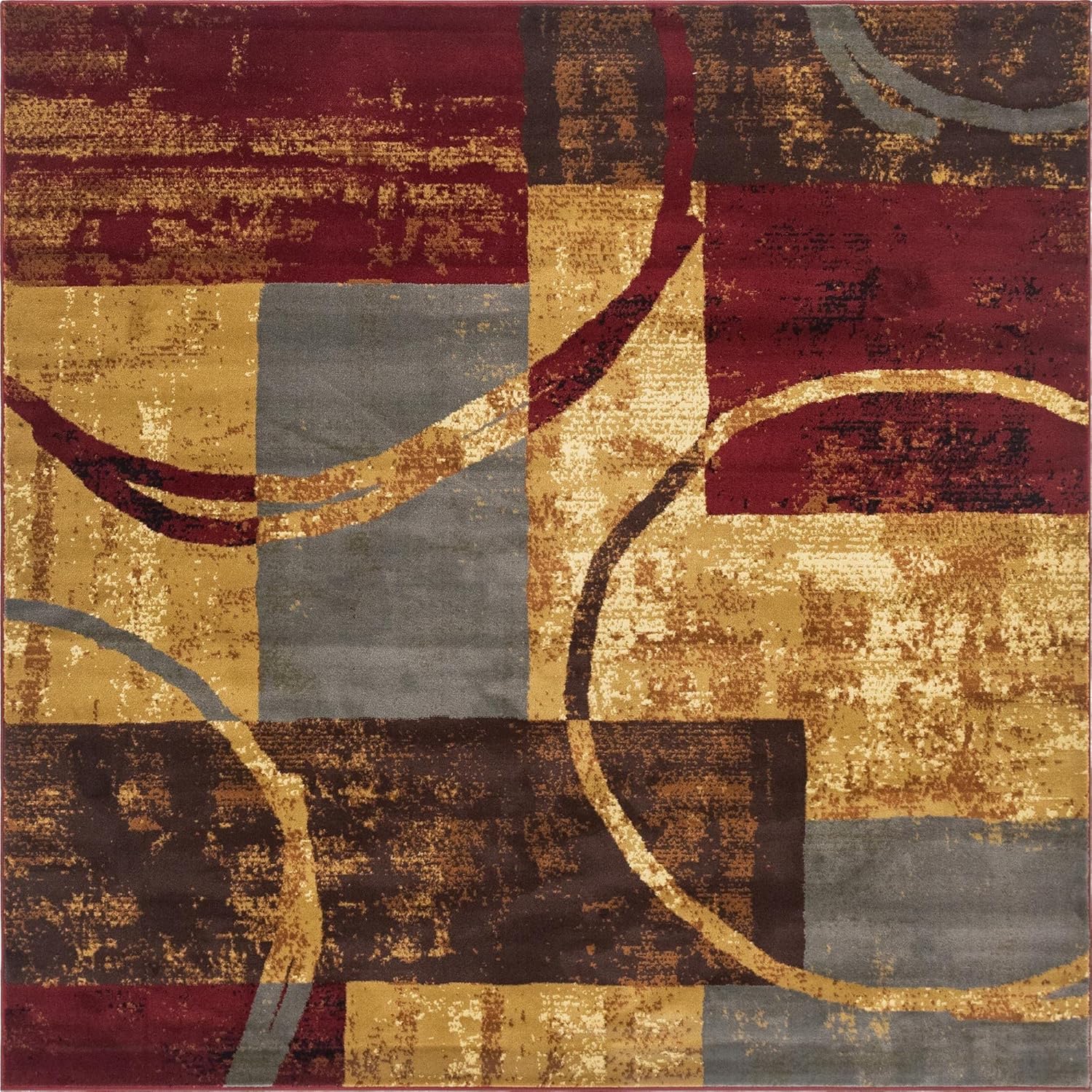 Unique Loom Barista Collection – Alfombra Kouillou (9 pies 10 pulgadas, cuadrada, multimarrón)