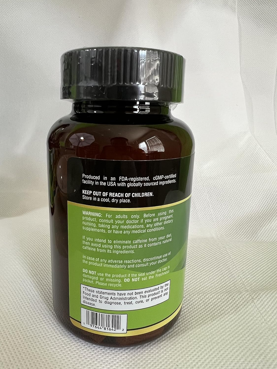 Yerba Mate extra fuerte de 6000 mg de alta potencia, 60 mg de cafeína por cápsula, píldoras de extracto de suplementos para energía natural limpia,