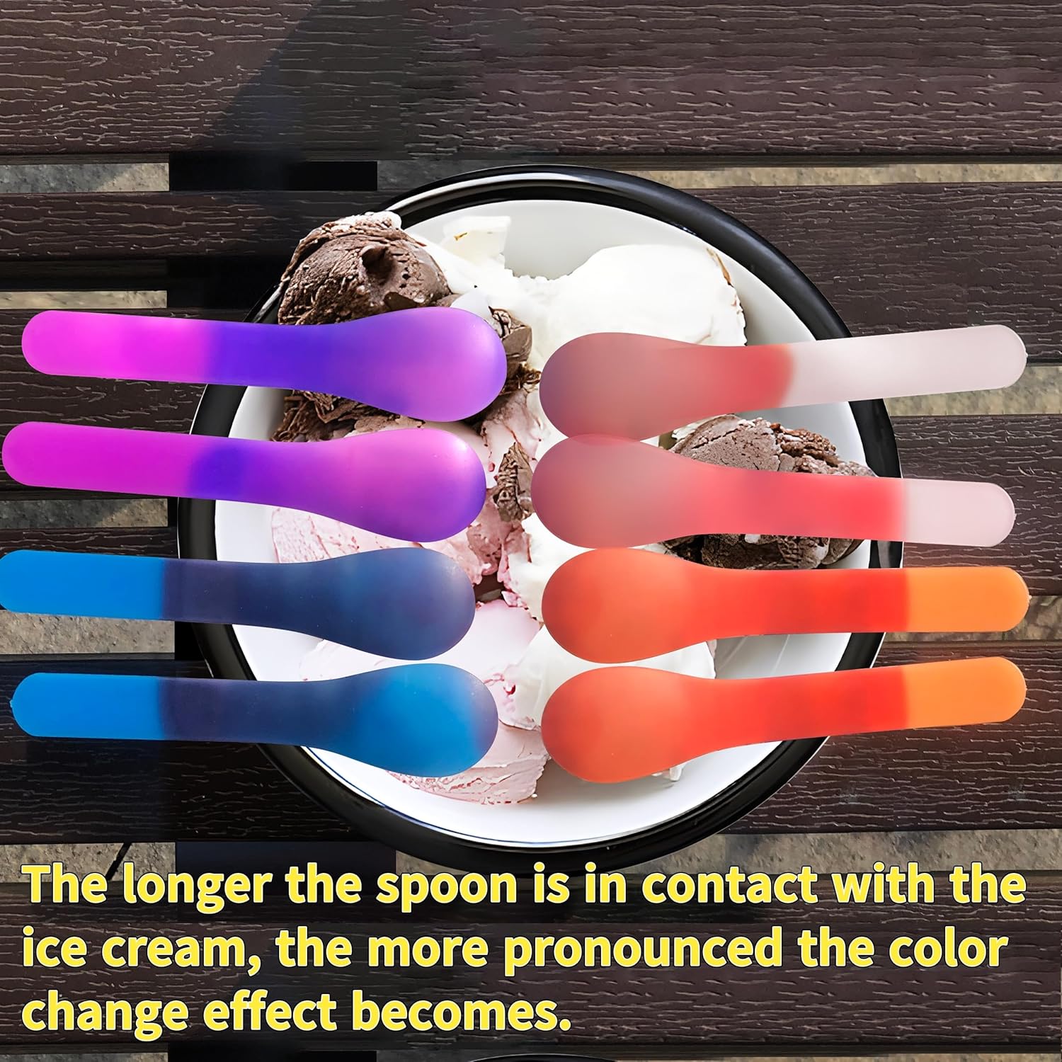 28 cucharas que cambian de color, cucharas de helado, cucharas de pudín de postre, cucharas de celebración de cumpleaños, ideales para fiestas,