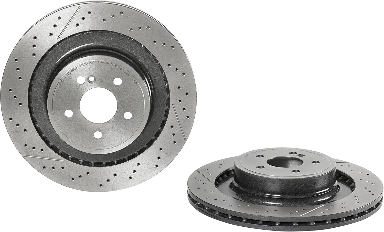 Brembo 09.A822.11 Pilar recubierto UV ventilado perforado + rotor de freno trasero ranurado MERCEDES-BENZ OEM # A2124230412
