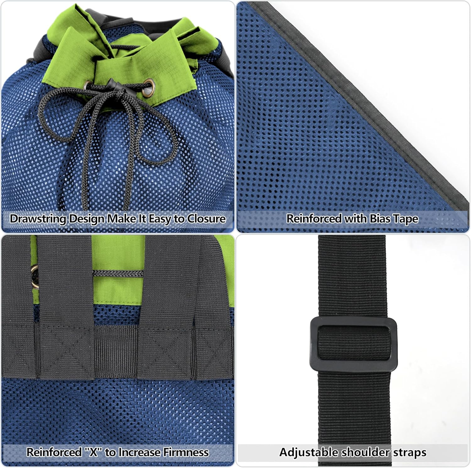 BeeGreen Bolsas de gimnasio para hombres y mujeres, mochila de malla con cordón para natación, deportes y natación, bolsa deportiva con cordón,