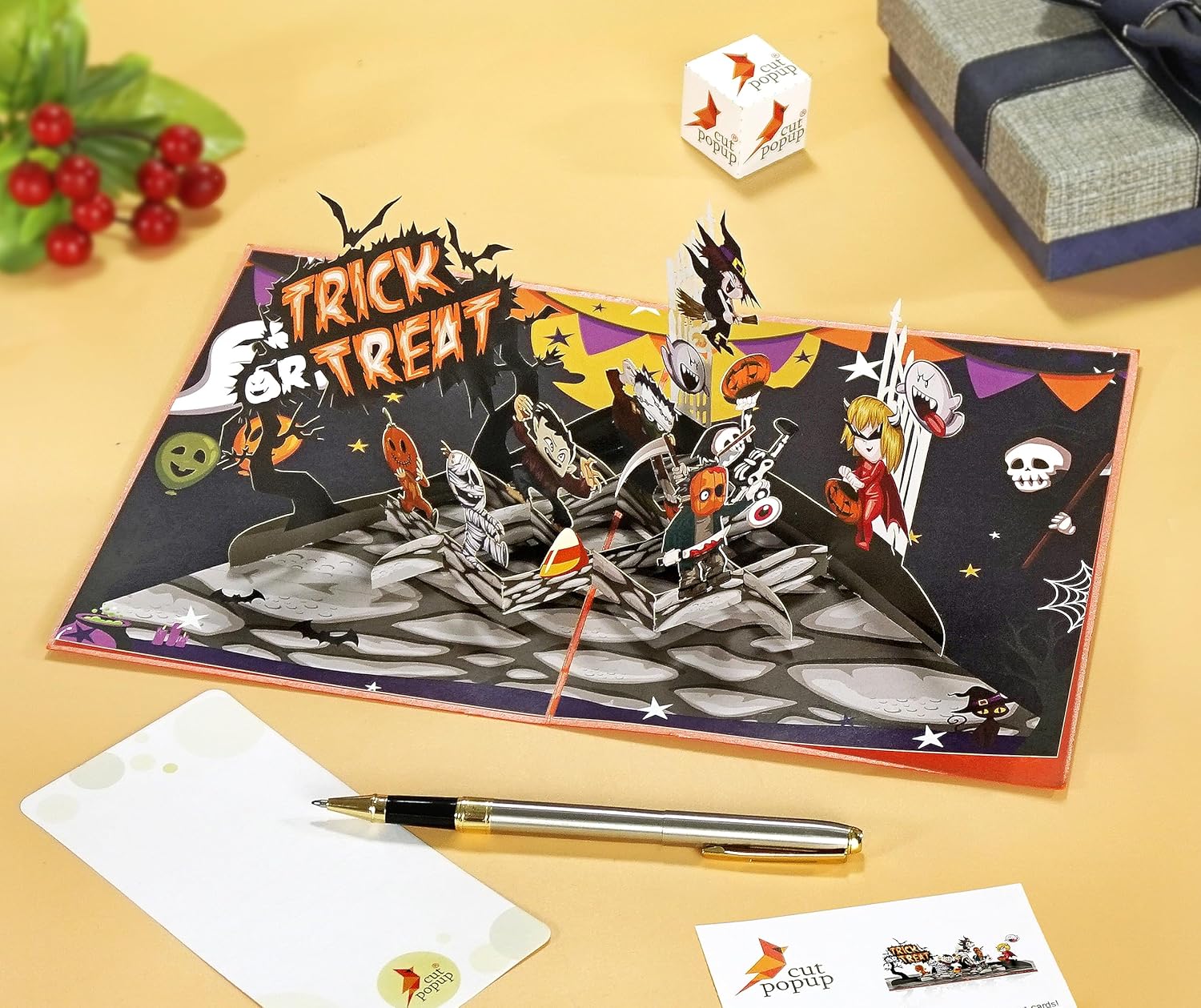 CUTPOPUP – Tarjeta de felicitación 3D de Halloween (truco o trato)