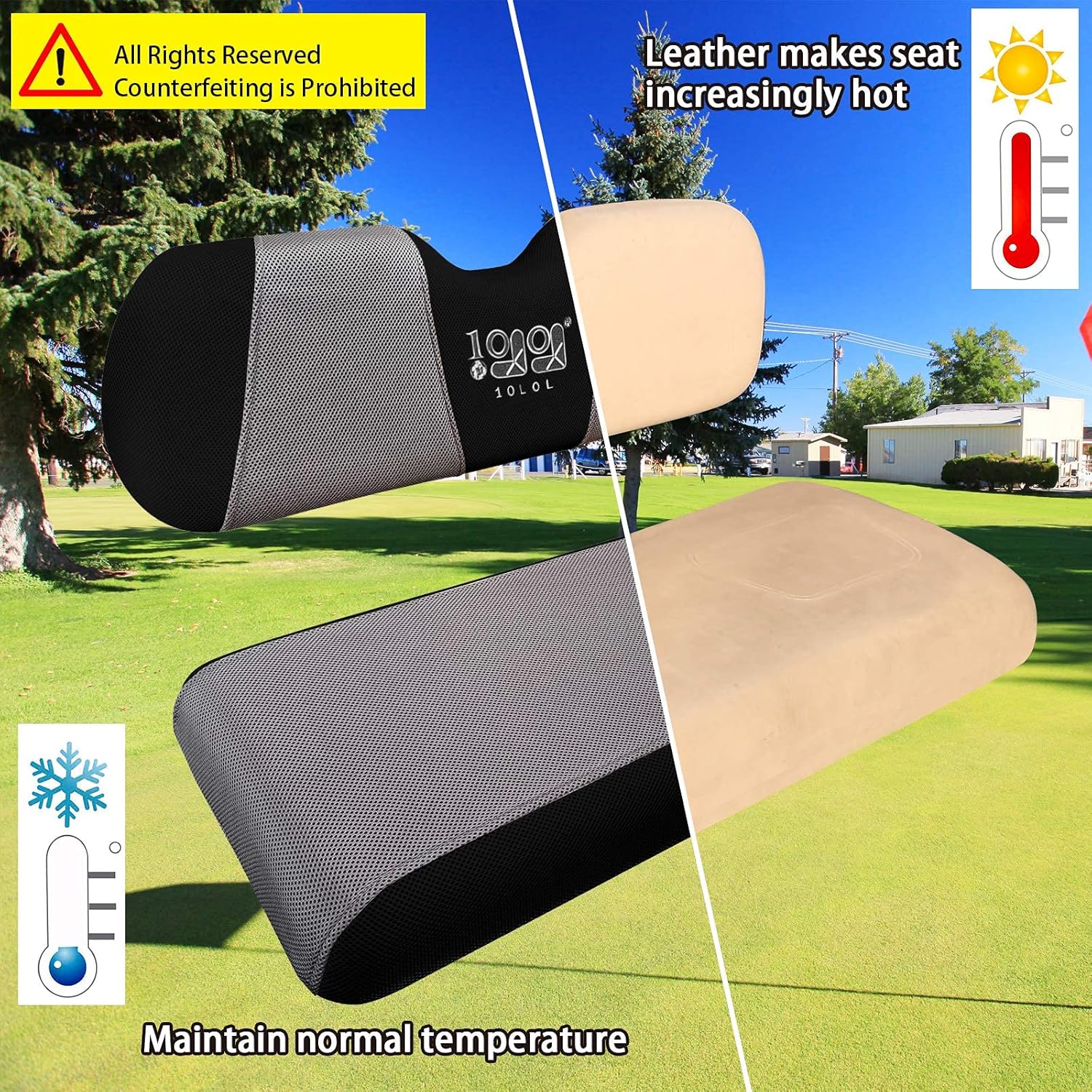 Juego de fundas de asiento delantero y trasero para carrito de golf para Club Car DS y EZGO RXV TXT, viste tu viejo asiento de carrito de golf –