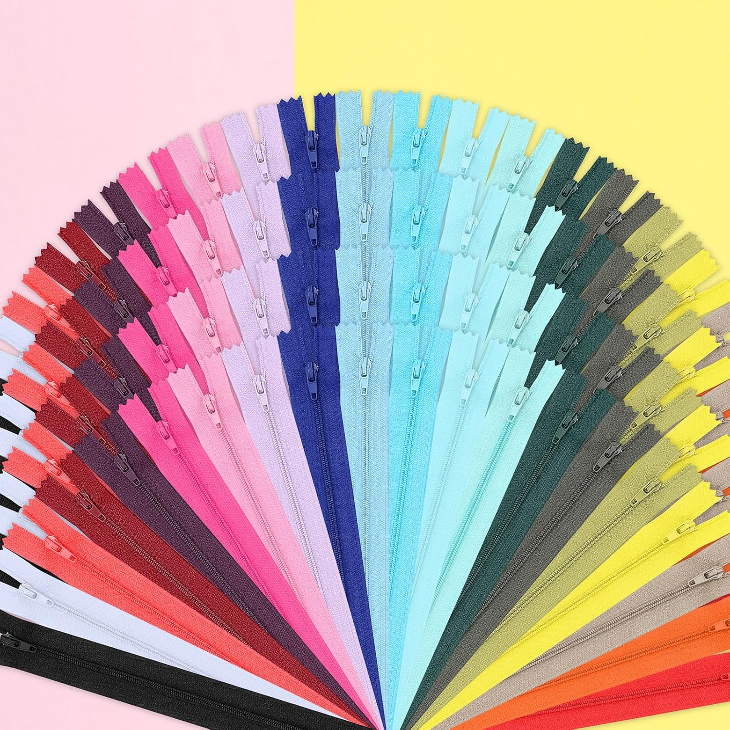 Hotop 360 cremalleras de bobina de nailon de 9 pulgadas, cremalleras de costura coloridas, cremalleras surtidas a granel para manualidades de