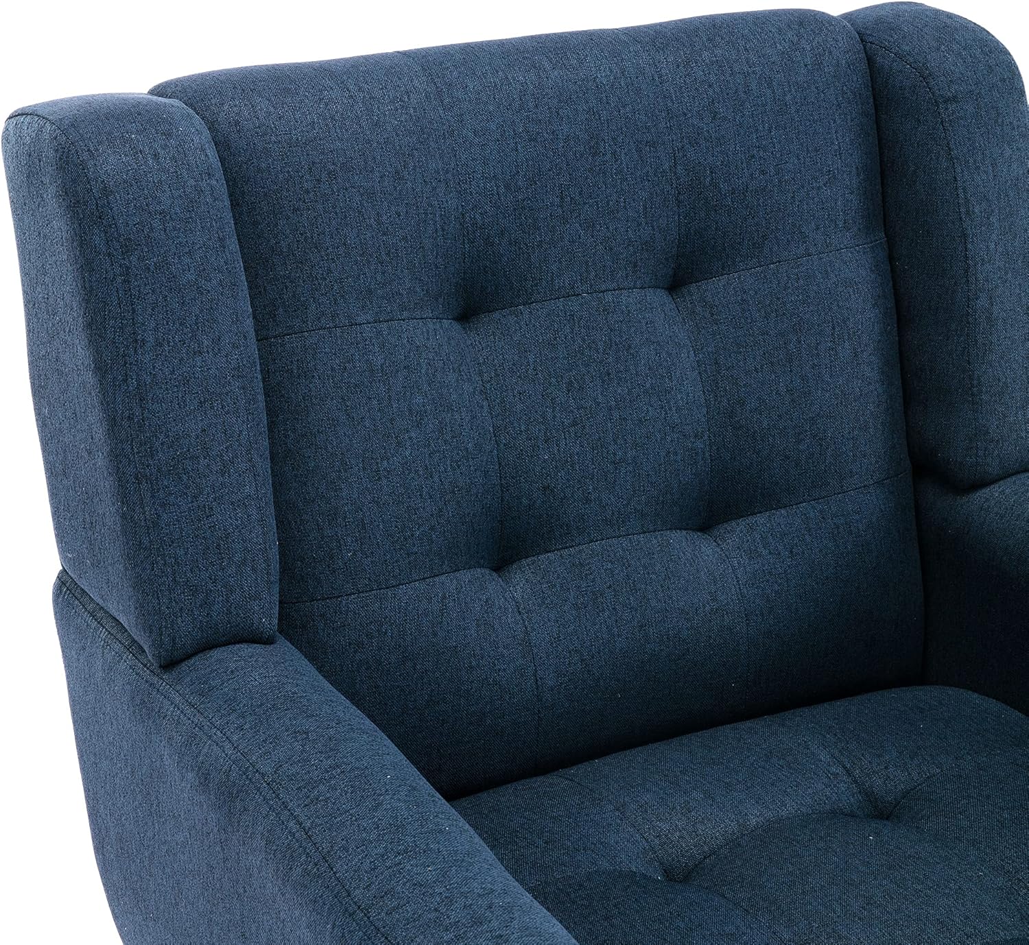 Dolonm Midcentury – Silla decorativa moderna con brazos, silla auxiliar de lectura de tela tapizada con respaldo copetudo, silla decorativa con