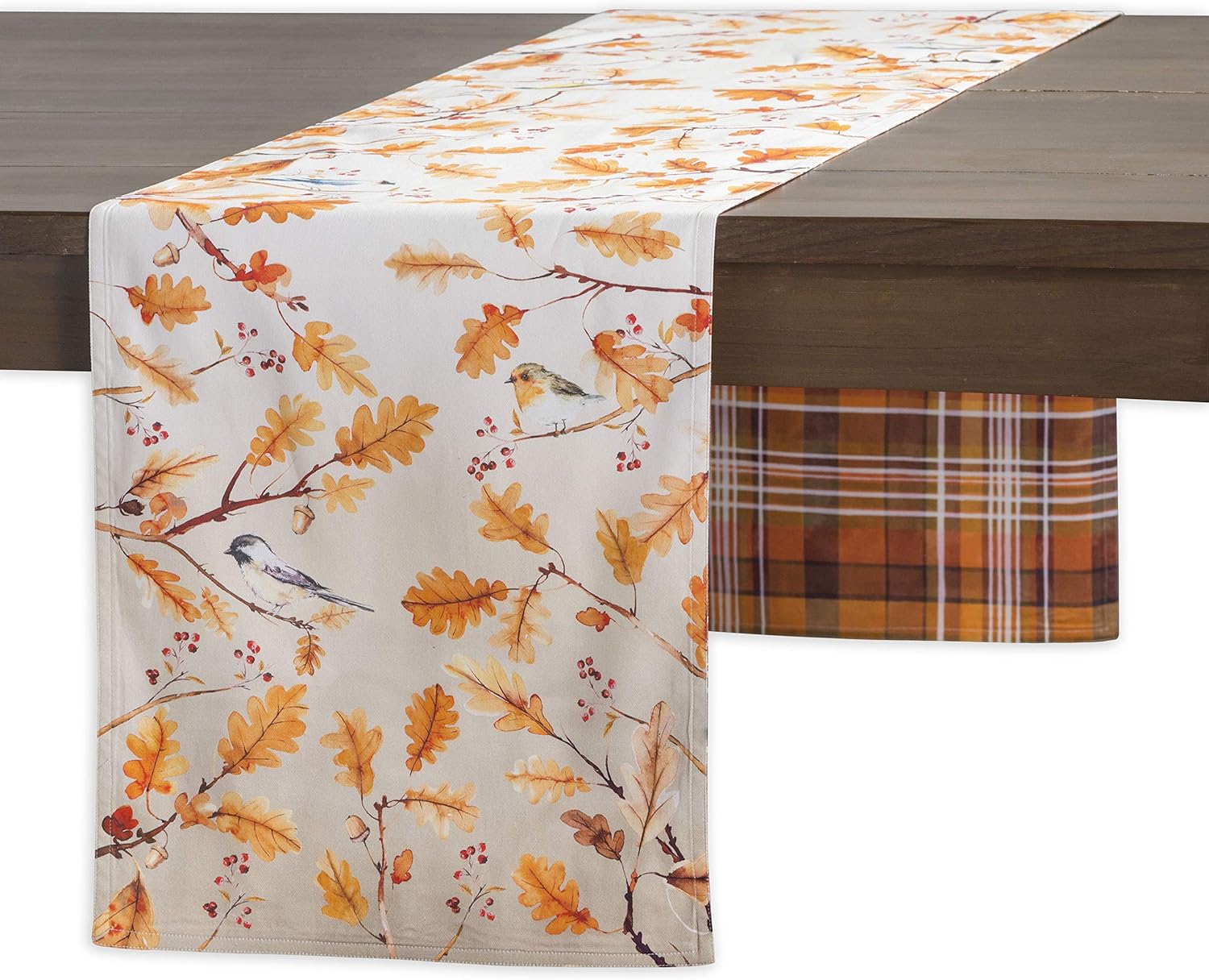 Camino Maison d’ Hermine de mesa, 100 % algodón, diseño para Día de Acción de Gracias y Navidad