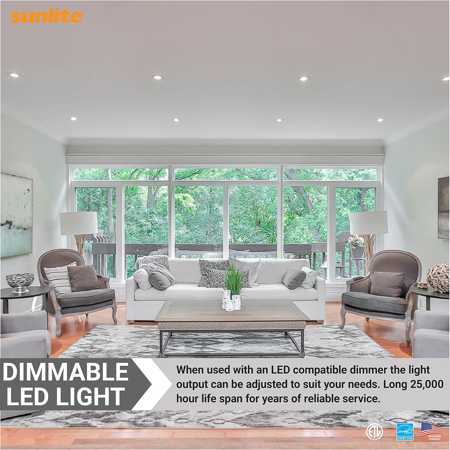 Sunlite 40982-SU – Bombilla LED PAR30 de cuello corto, 9 vatios, (equivalente a 75 W), 850 lúmenes, base de tornillo medio (E26), regulable,