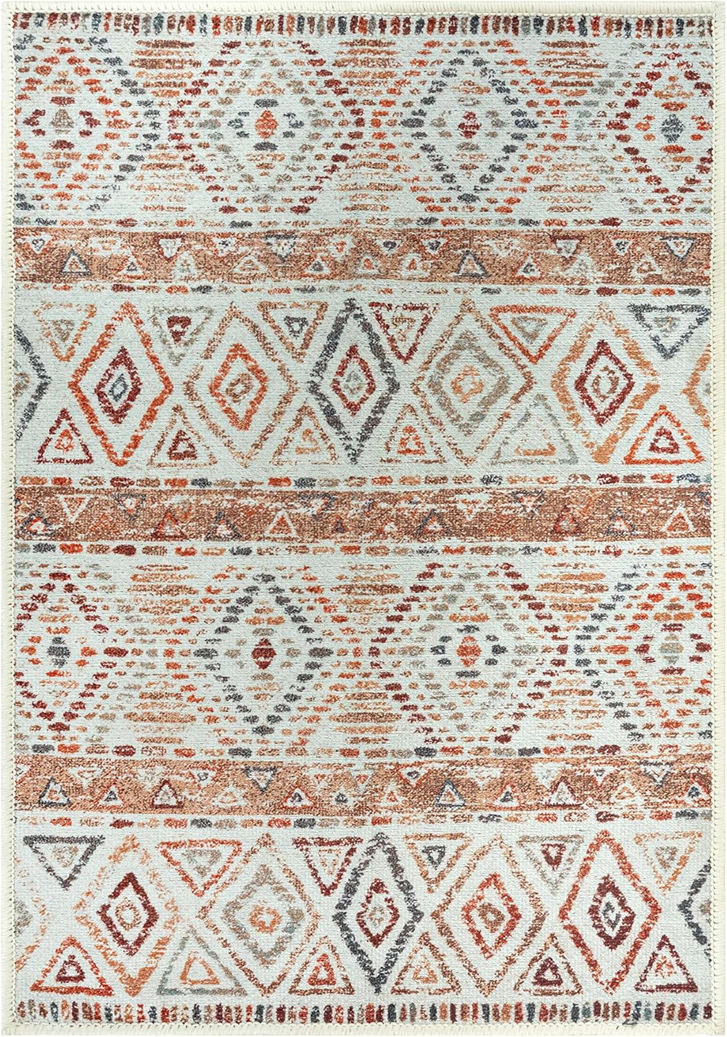 Adiva Rugs Alfombra de área lavable a máquina de 2 x 3 pies con parte trasera antideslizante para sala de estar, dormitorio, baño, cocina, alfombra