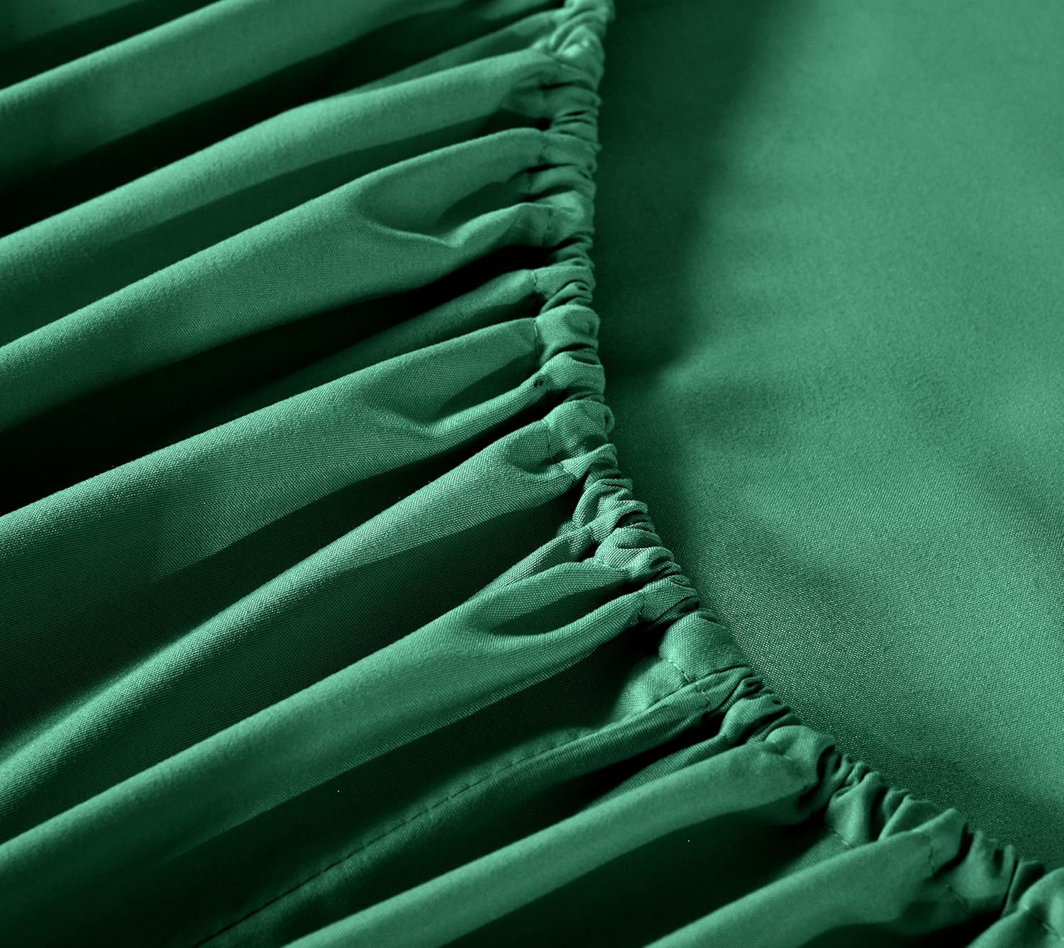 Juego de sábanas prémium de 4 piezas color verde cazador de 16 pulgadas de profundidad suave al tacto, plano, ajustado, fundas de almohada (Queen)