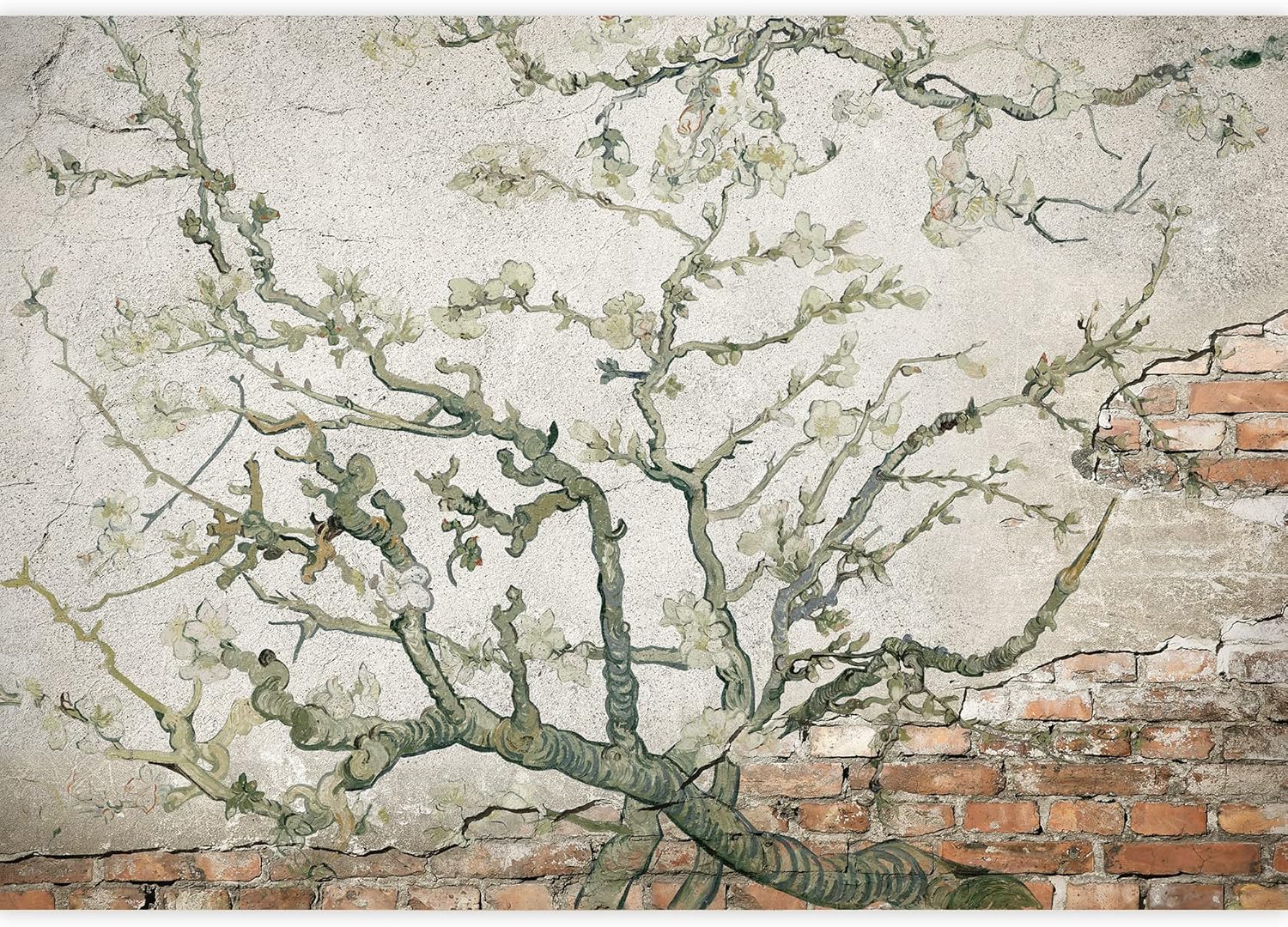 Wall26 – Papel tapiz en color cobre con estampado de “Almendro en flor” de Vincent Van Gogh